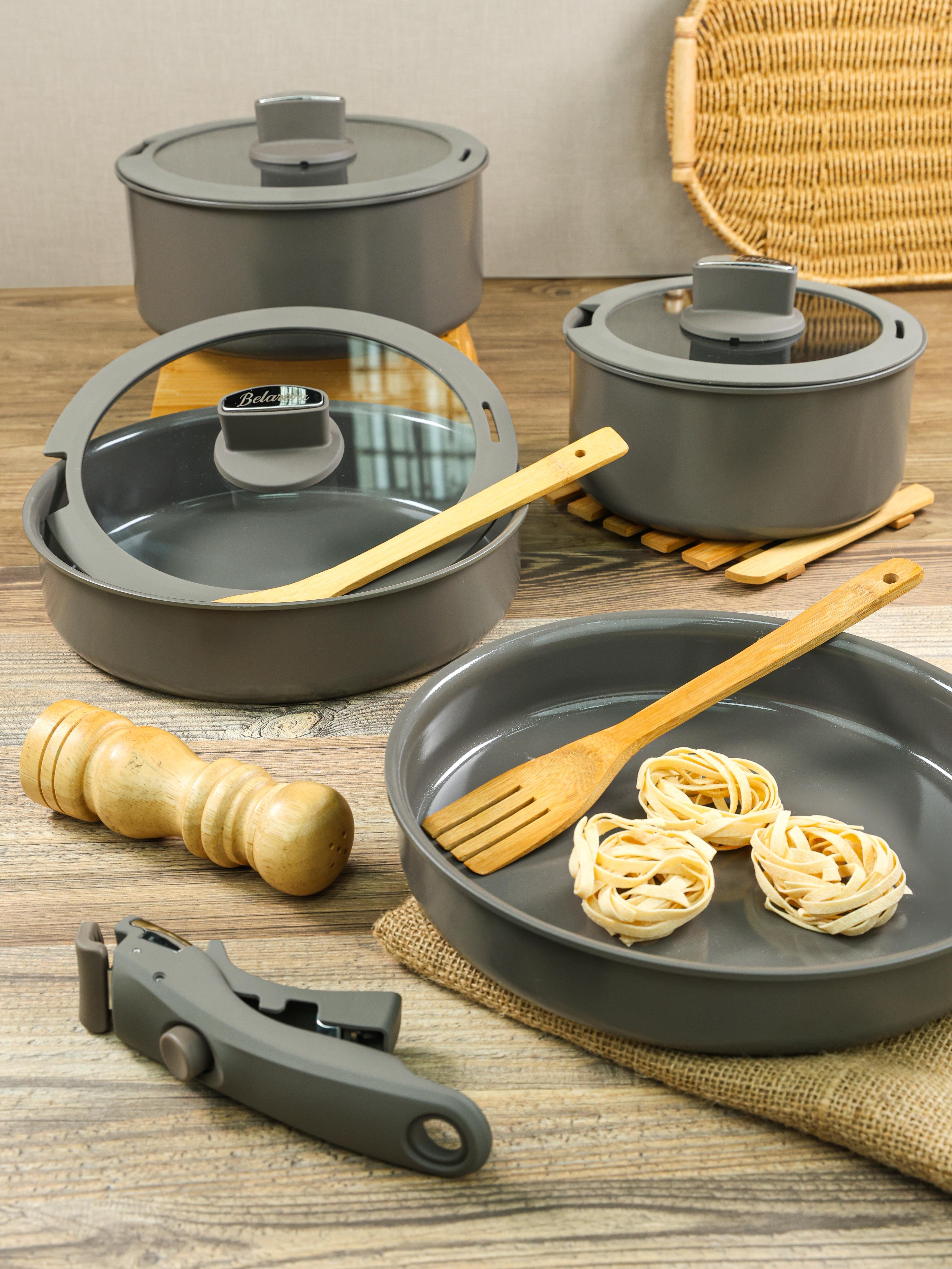 BELARİVA-EASY COOK GRİ 8 PARÇA TENCERE SETİ