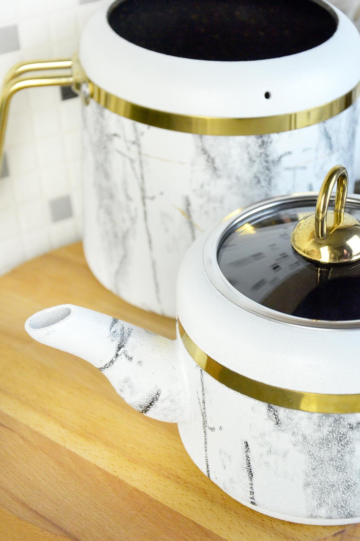 BELARİVA-MARBLE BEYAZ GRANİT ÇAYDANLIK