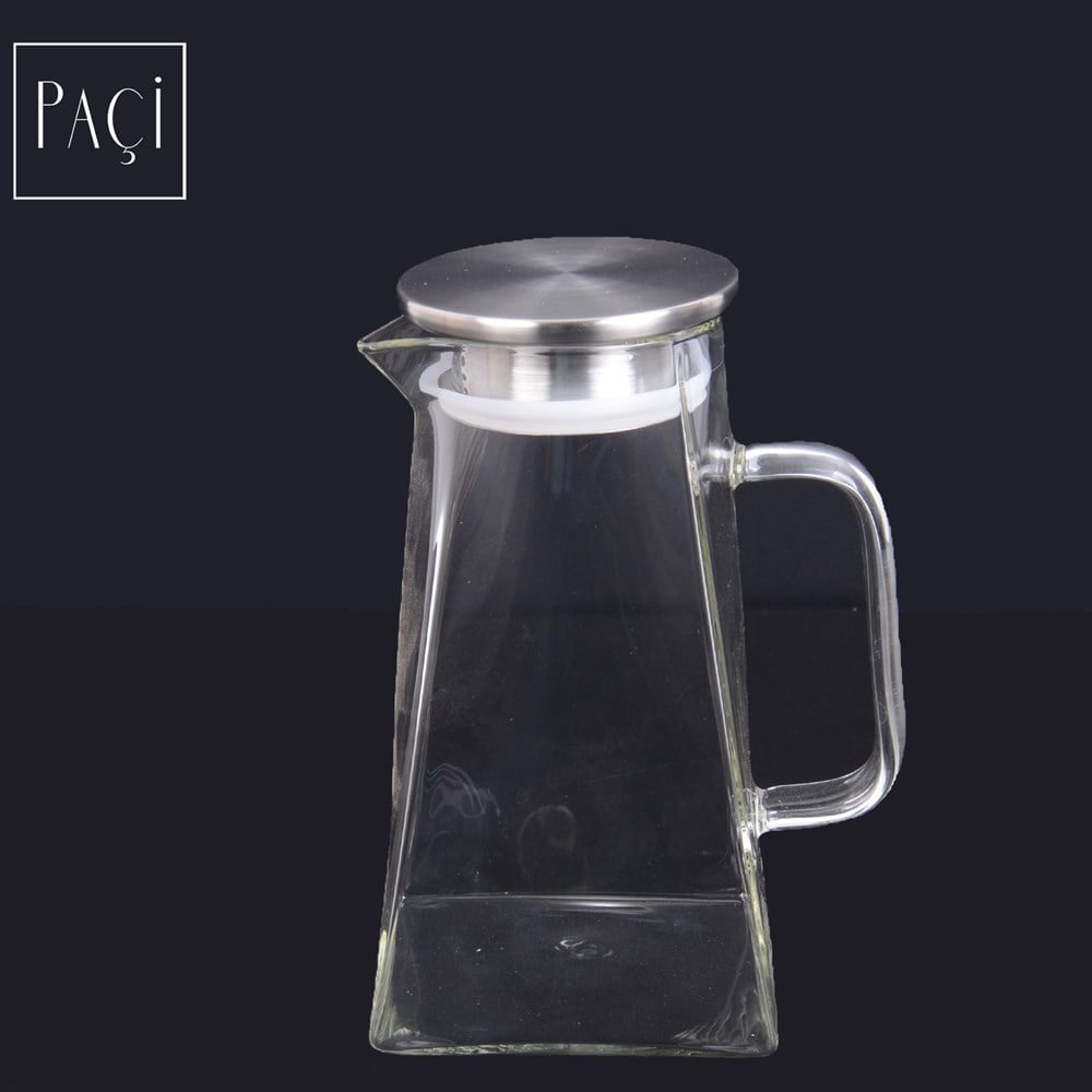 PAÇİ-1200 ML MTL KAPAKLI FANCY CAM SÜRAHİ
