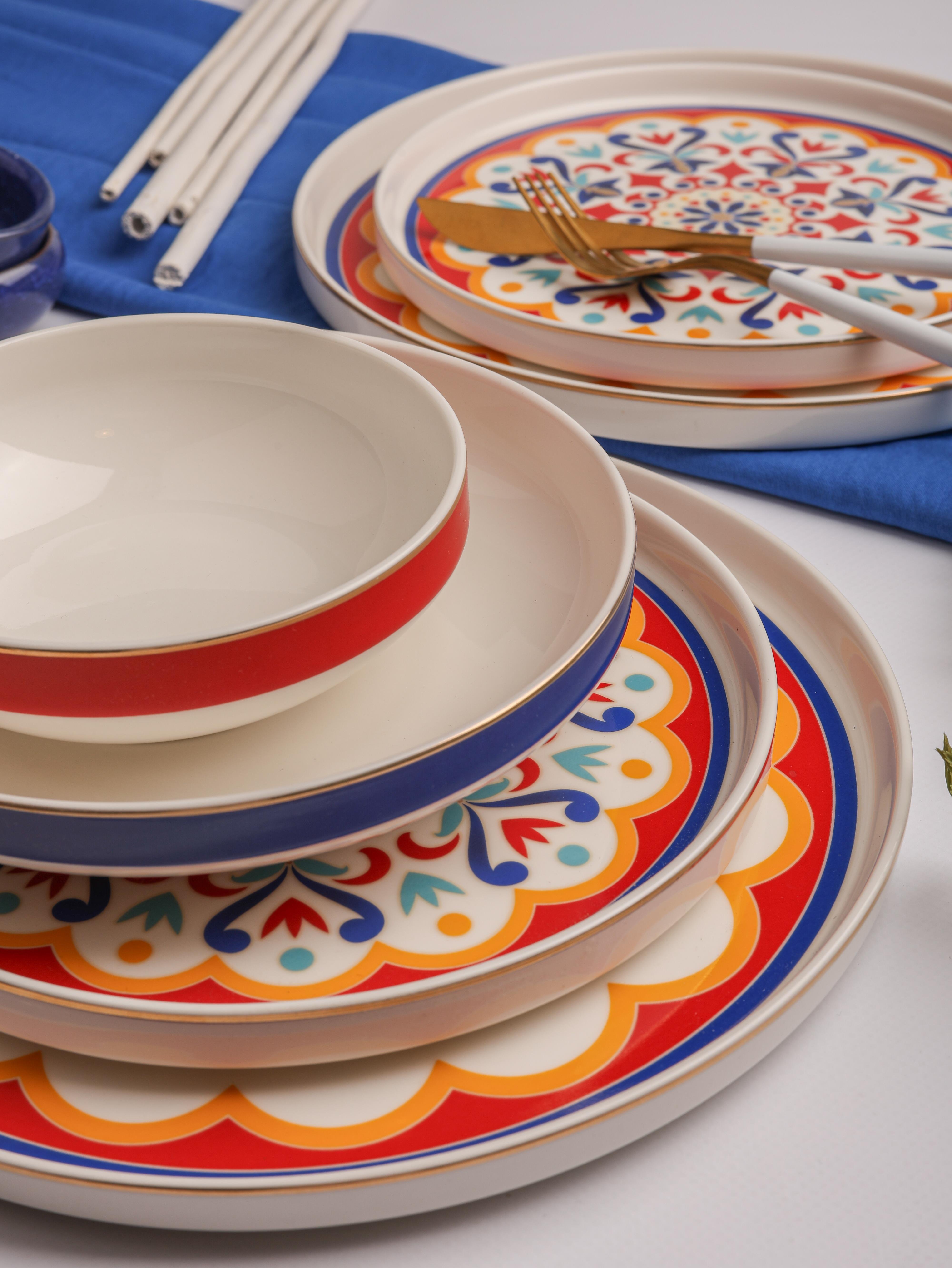 PAÇİ-24 PARÇA IVORY DÜZ KENAR LÜX YEMEK TAKIMI