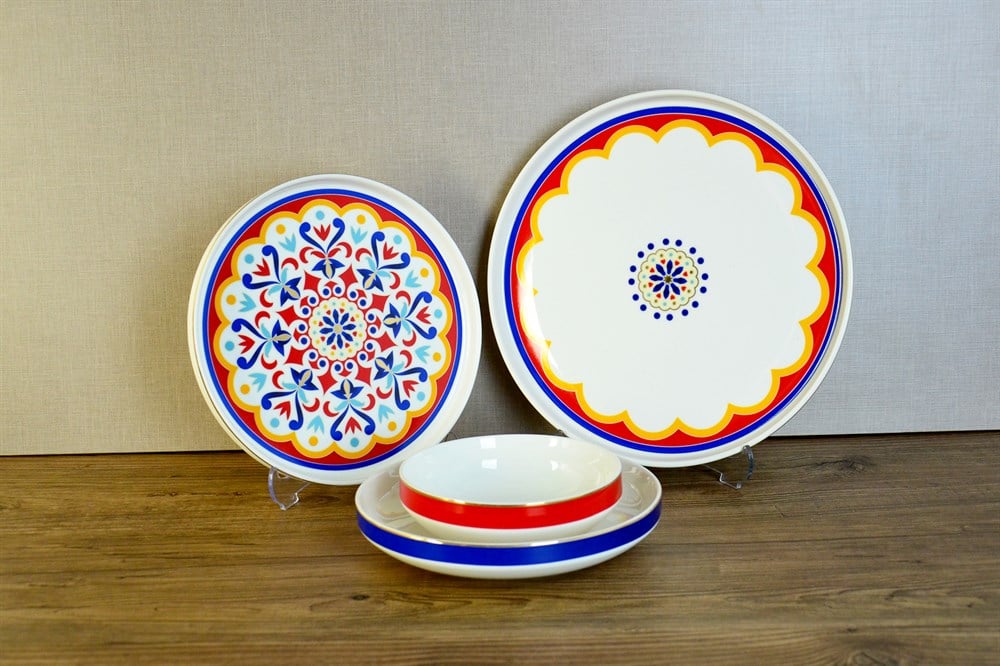 PAÇİ-24 PARÇA IVORY DÜZ KENAR LÜX YEMEK TAKIMI