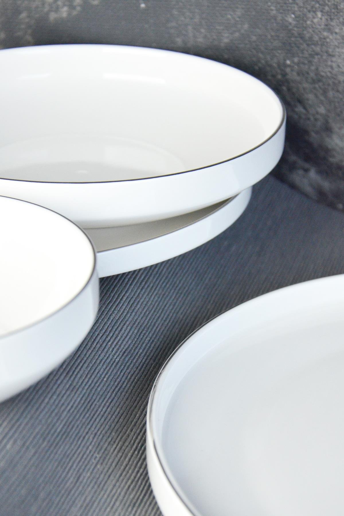 PAÇİ-24 PARÇA MELODİA GÜMÜŞ DÜZ KENAR YEMEK TAKIMI