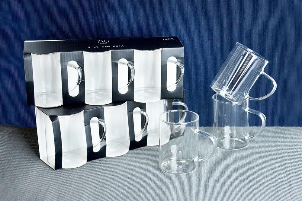 PAÇİ-3'LÜ 200 ML BRSLKATLI CAM KUPA BARDAK