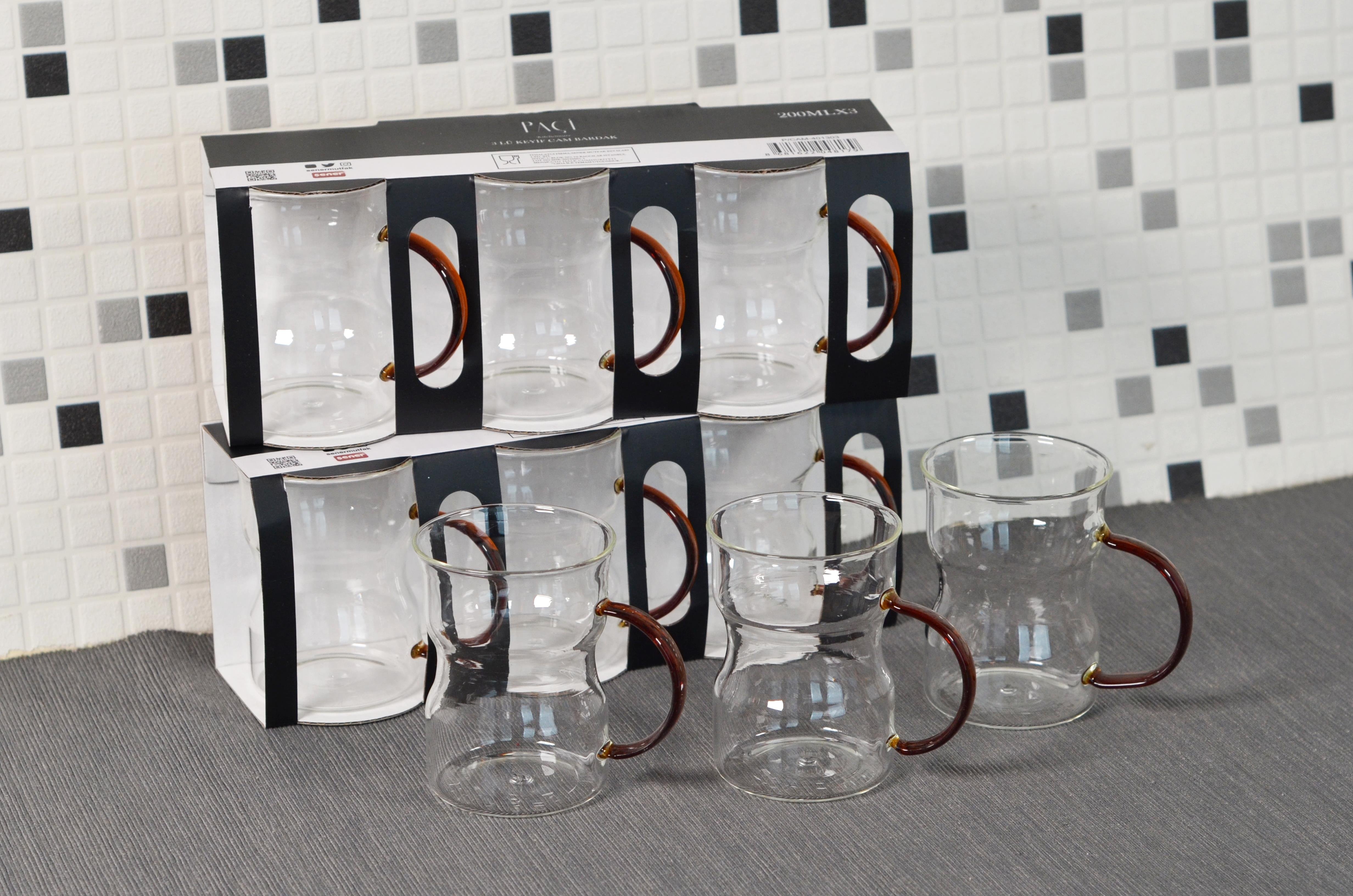 PAÇİ-3'LÜ KEYİF CAM KUPA