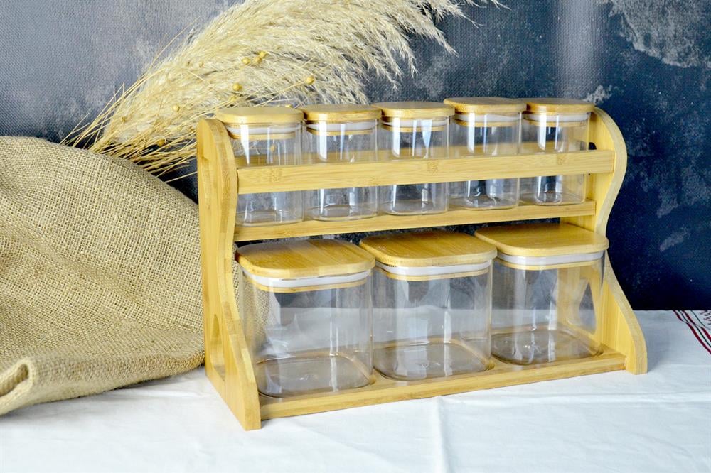 PAÇİ-ALİSA KARE 8 PARÇA STANDLI BAHARATLIK SETİ