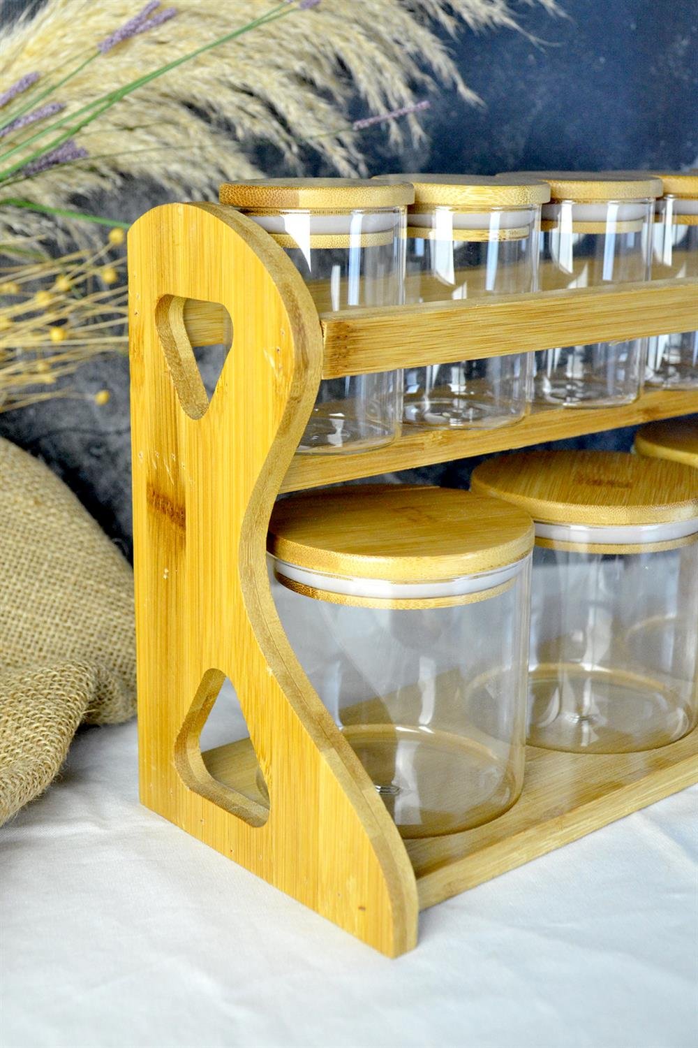 PAÇİ-ALİSA YUVARLAK 8 PARÇA STANDLI BAHARATLIK SETİ