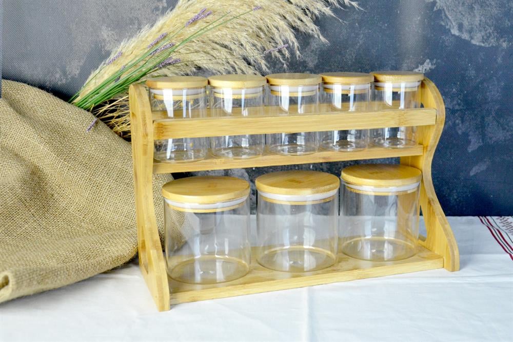 PAÇİ-ALİSA YUVARLAK 8 PARÇA STANDLI BAHARATLIK SETİ