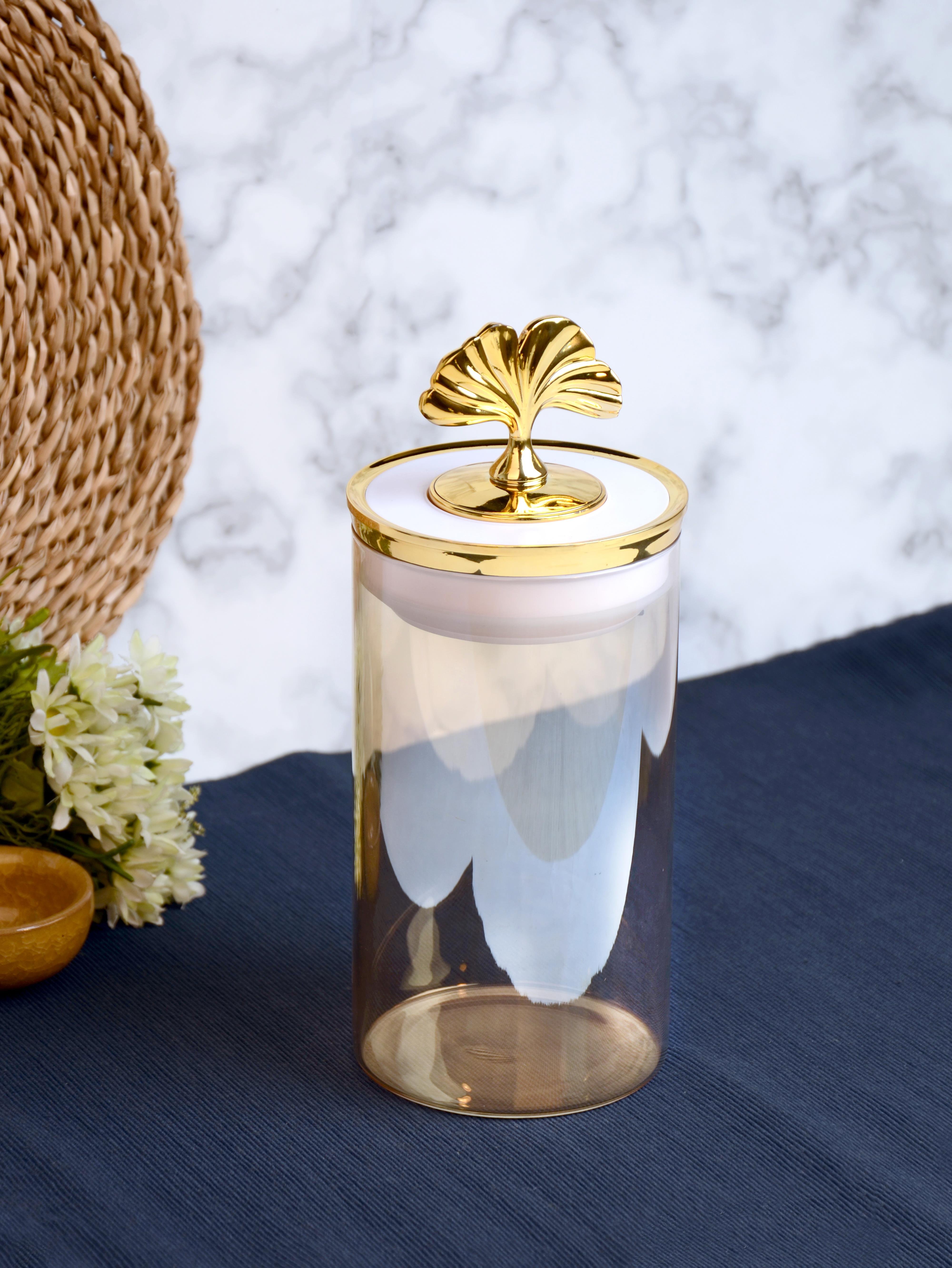 PAÇİ-AMBER LÜSTERLİ BEYAZ KAPAKLI 1000 ML CAM KAVANOZ