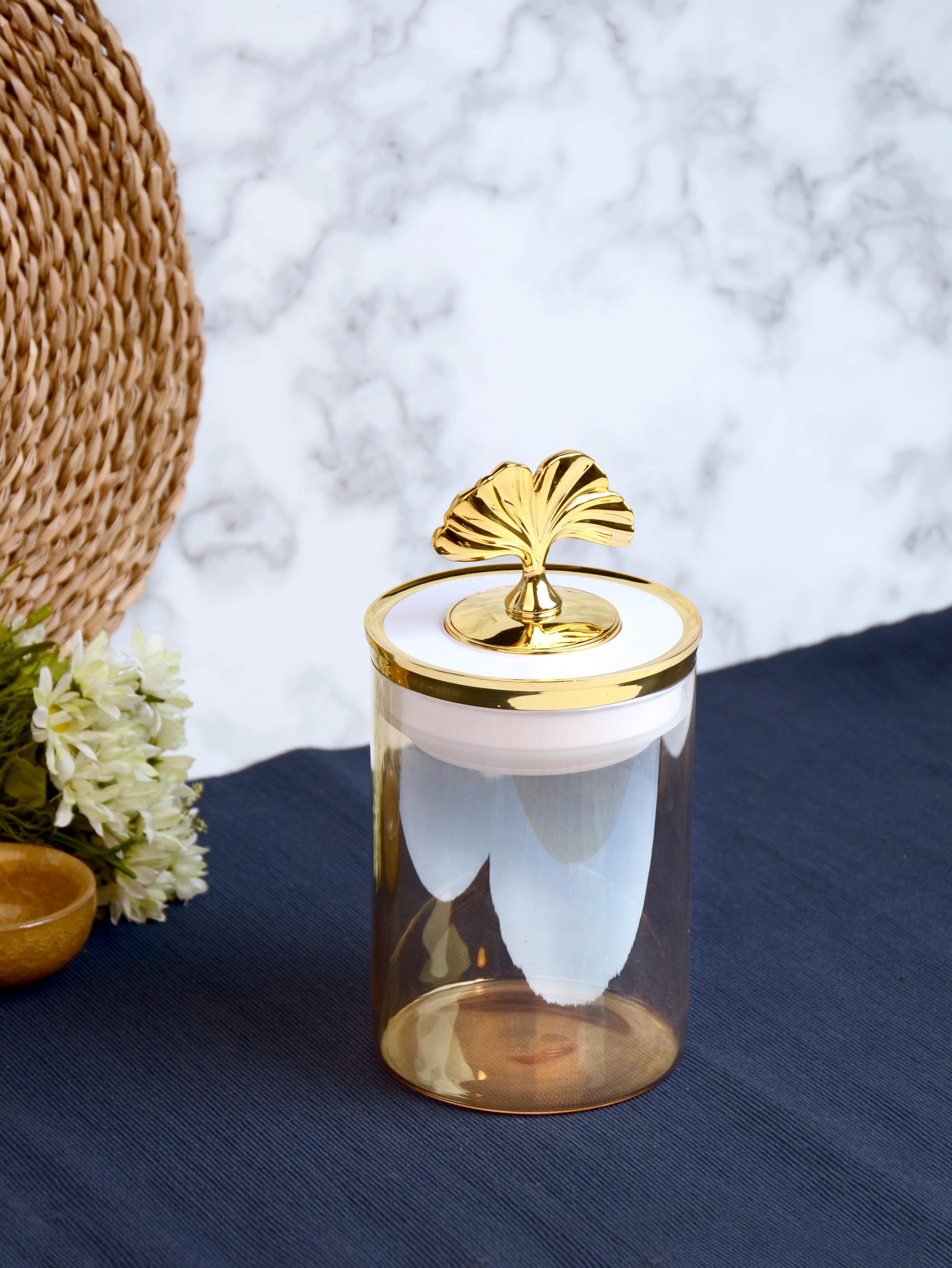 PAÇİ-AMBER LÜSTERLİ BEYAZ KAPAKLI 700 ML CAM KAVANOZ