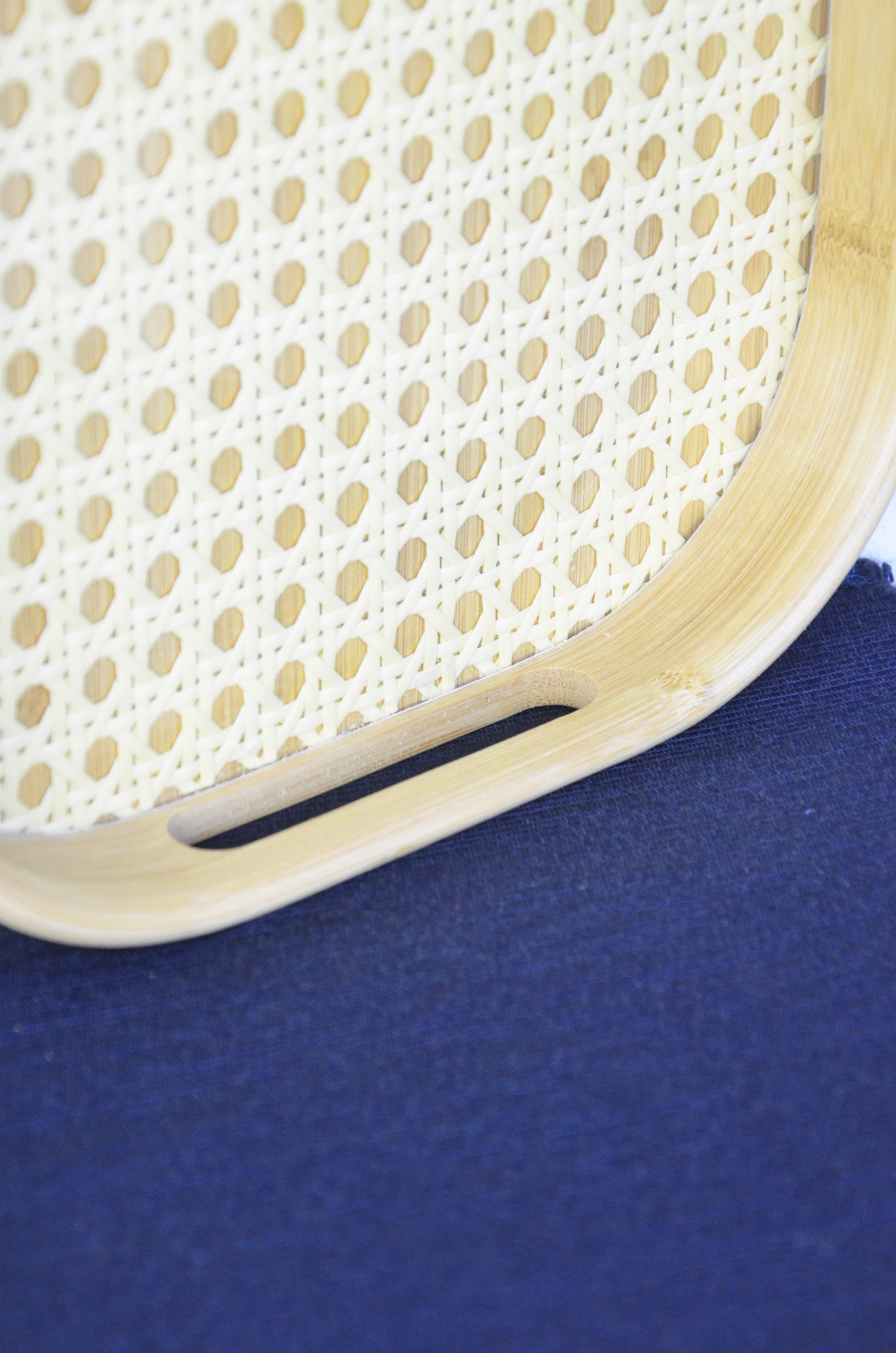 PAÇİ-BAMBU 3'LÜ DERİN DİKDÖRTGEN CAMLI DEKORATİF TEPSİ