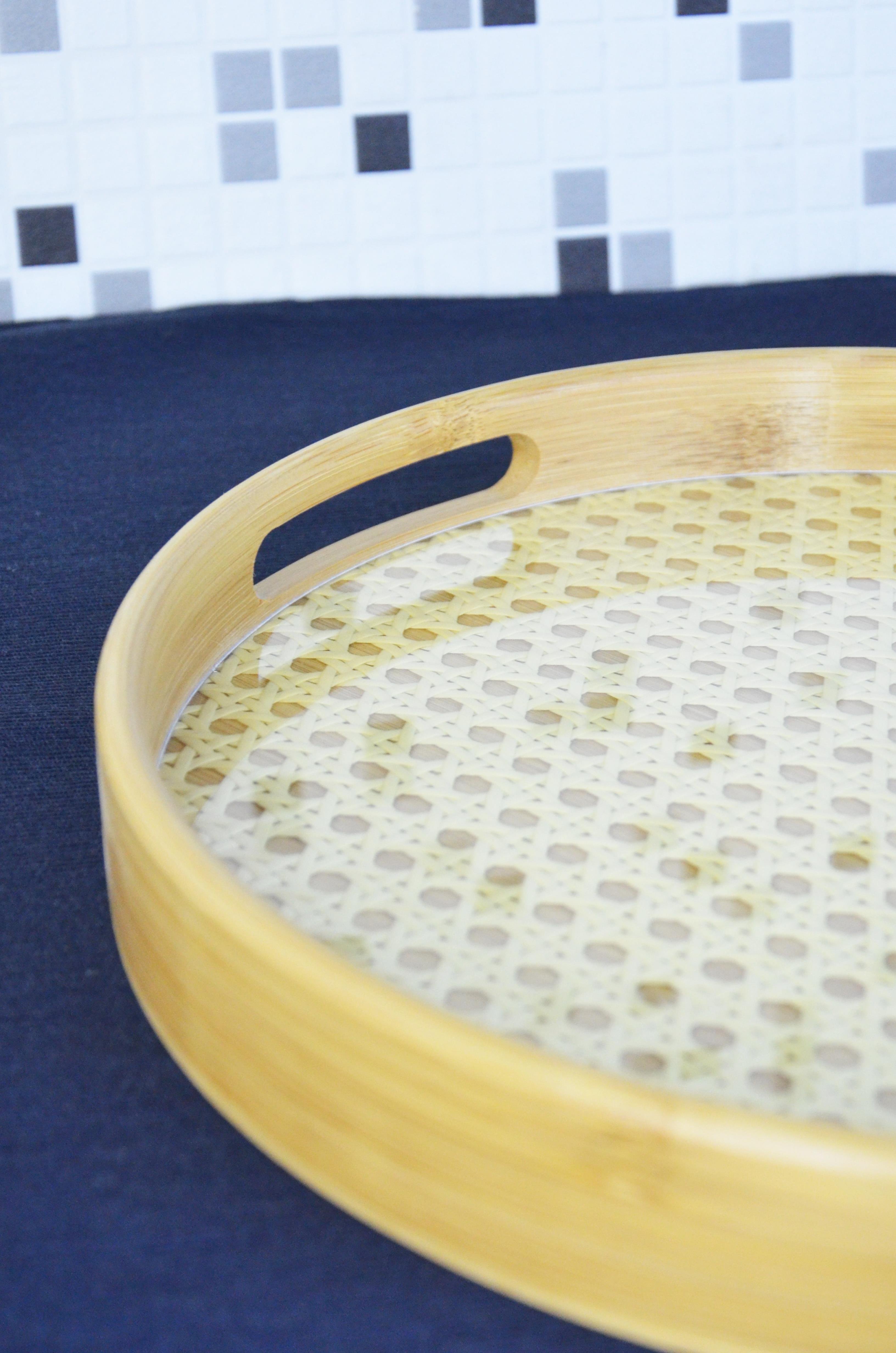 PAÇİ-BAMBU 3'LÜ DERİN YUVARLAK CAMLI DEKORATİF TEP