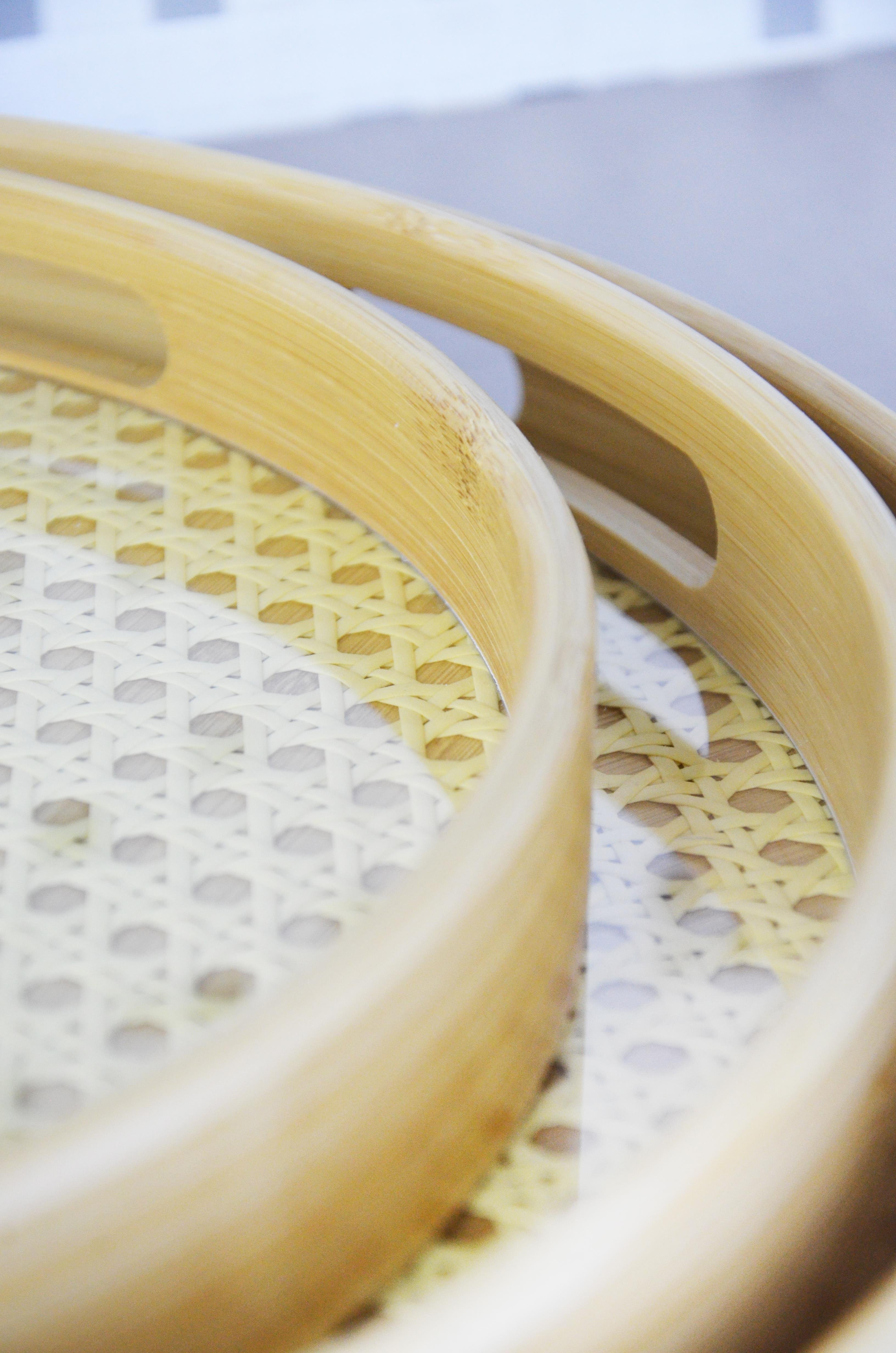 PAÇİ-BAMBU 3'LÜ DERİN YUVARLAK CAMLI DEKORATİF TEP