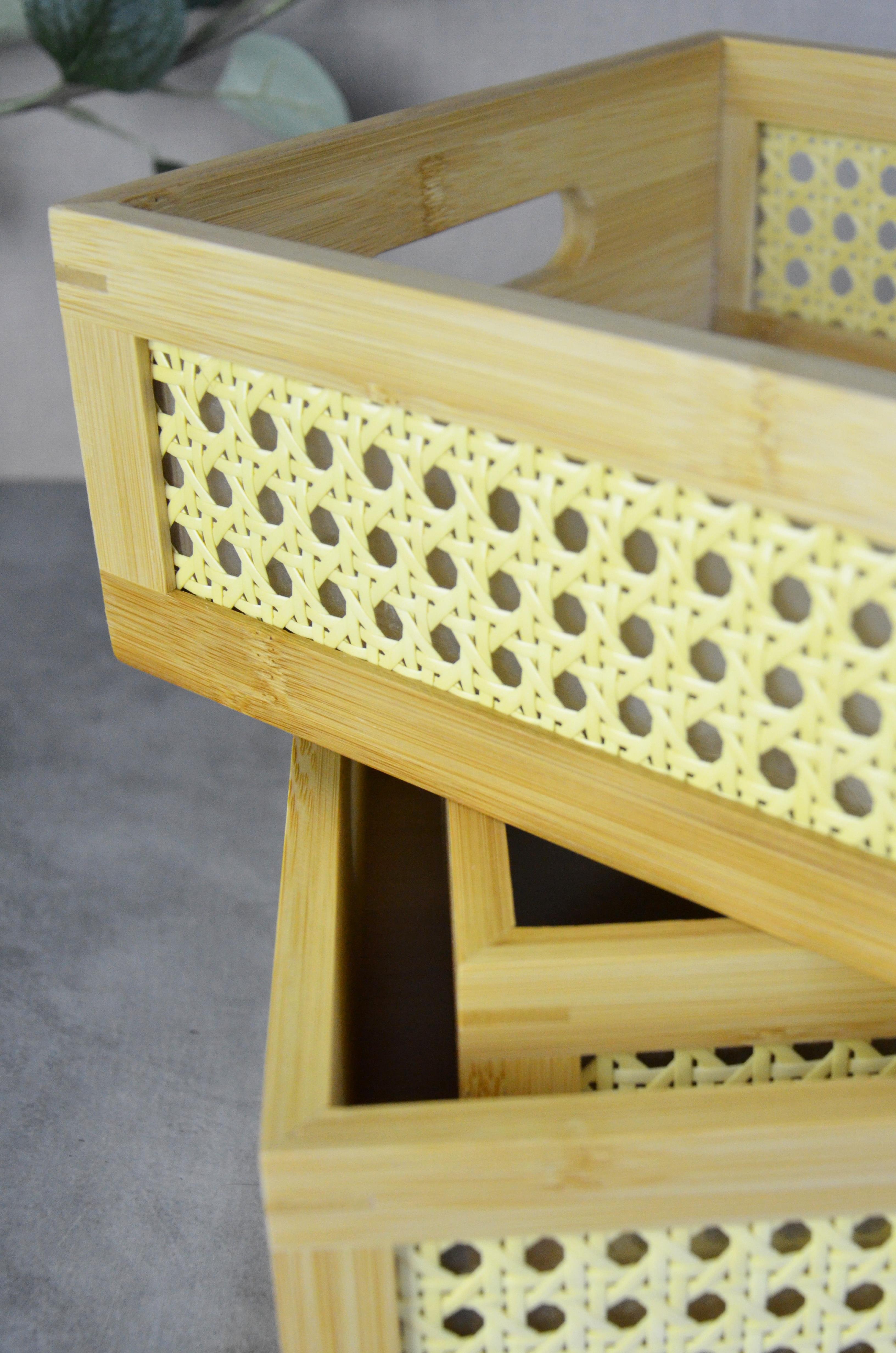 PAÇİ-BAMBU 3'LÜ DİKDÖRTGEN DEKORATİF ORGANİZER