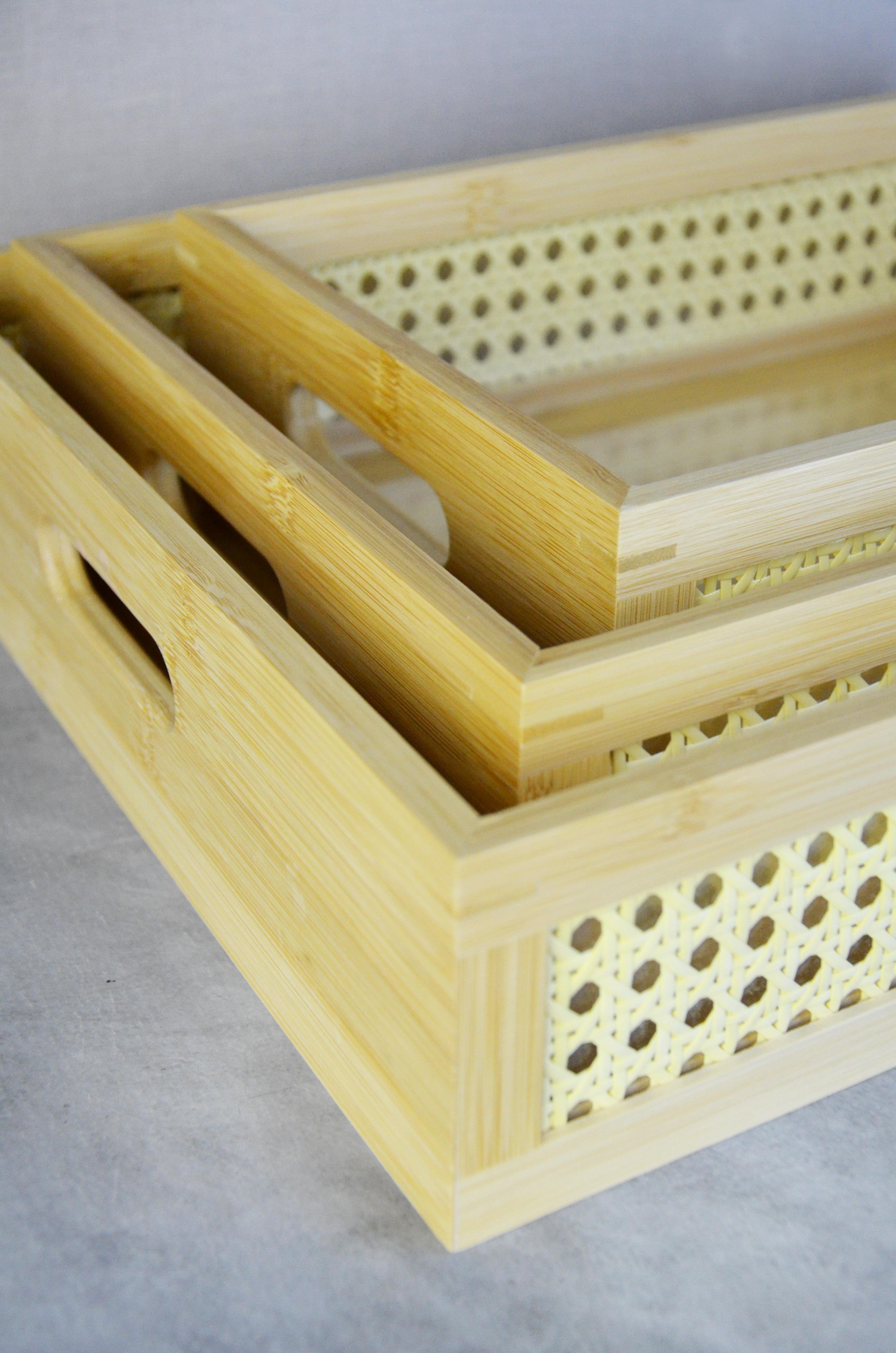 PAÇİ-BAMBU 3'LÜ DİKDÖRTGEN DEKORATİF ORGANİZER