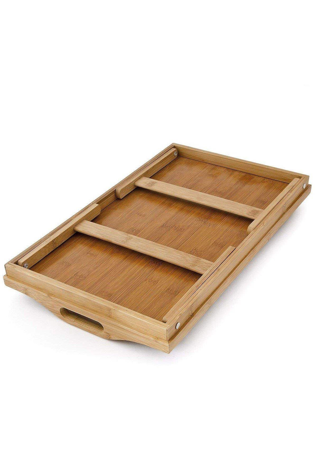 PAÇİ-BAMBU 50x30 CAMLI AYAKLI DEKORATİF KEYİF TEPSİ