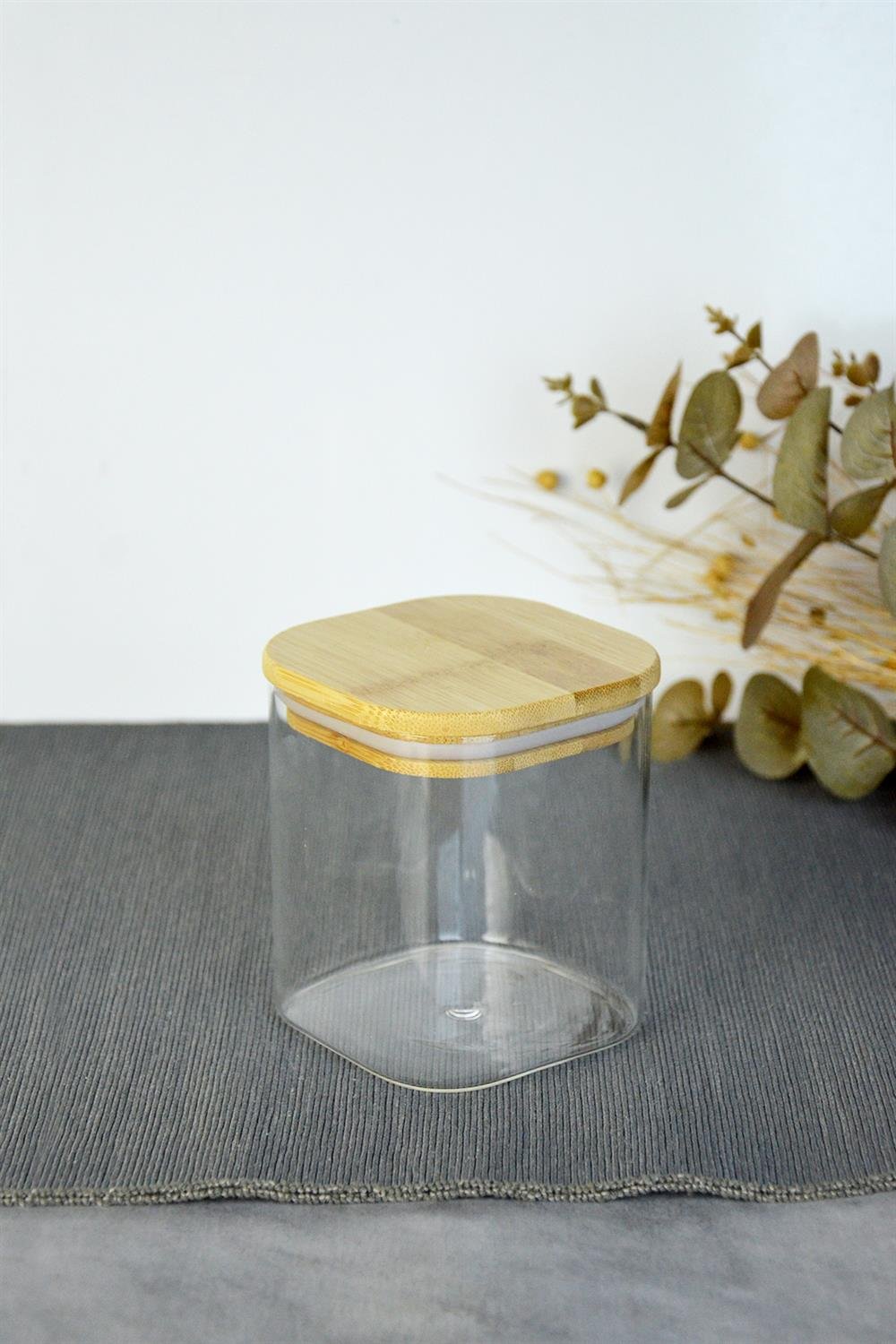 PAÇİ-BAMBU KAPAK 400 ML KARE KAVANOZ