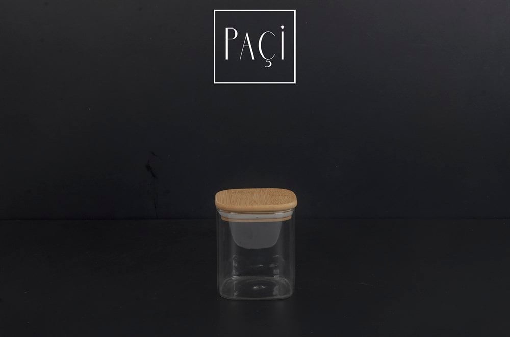 PAÇİ-BAMBU KAPAK 450ML KARE KAVANOZ
