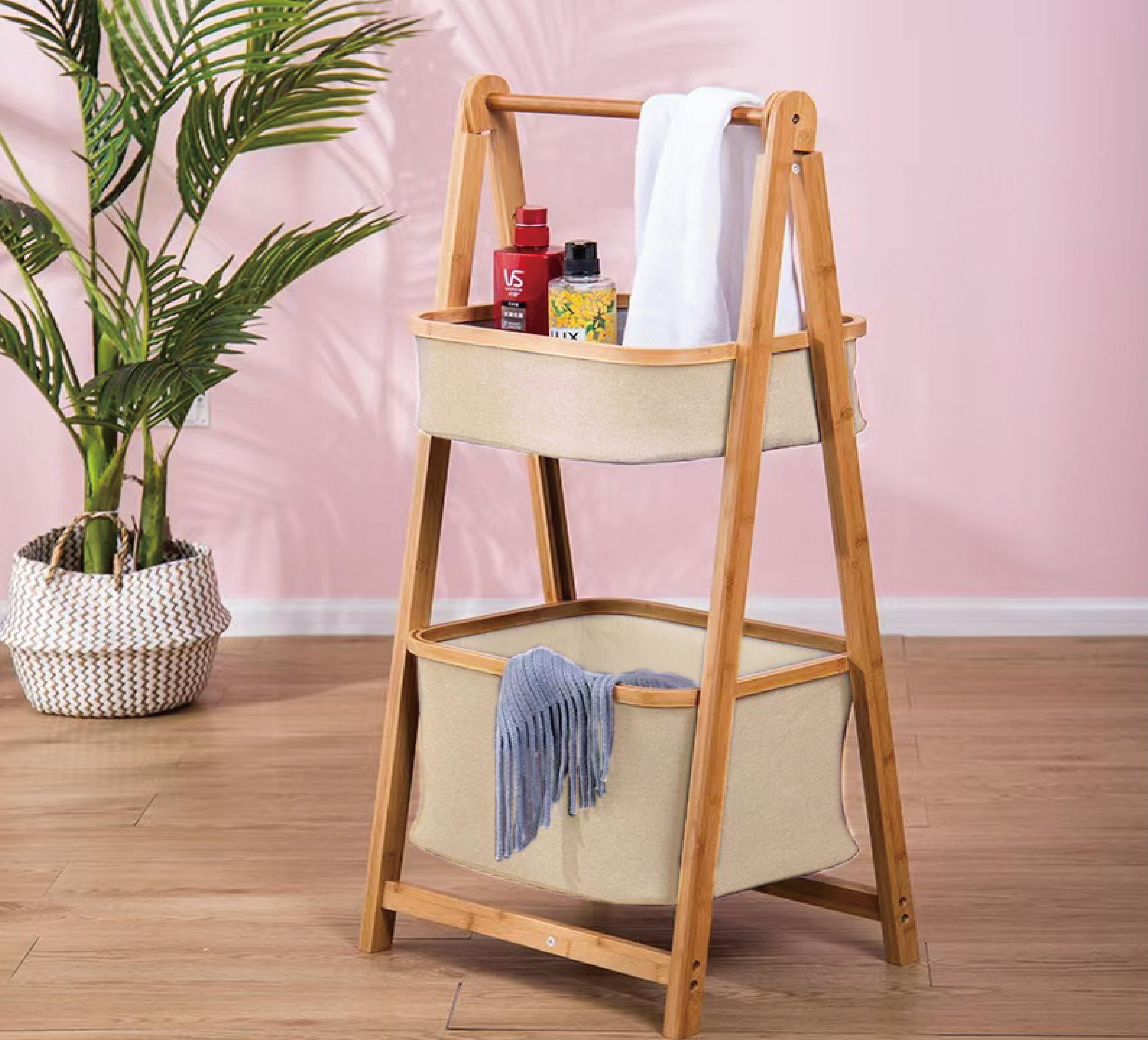 PAÇİ-BAMBU KREM SEPETLİ ORGANİZER