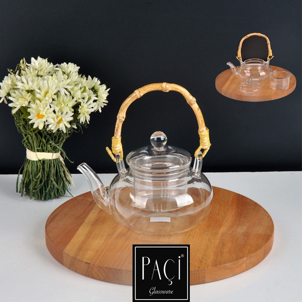 PAÇİ-BAMBU SAPLI 600ML CAM DEMLİK