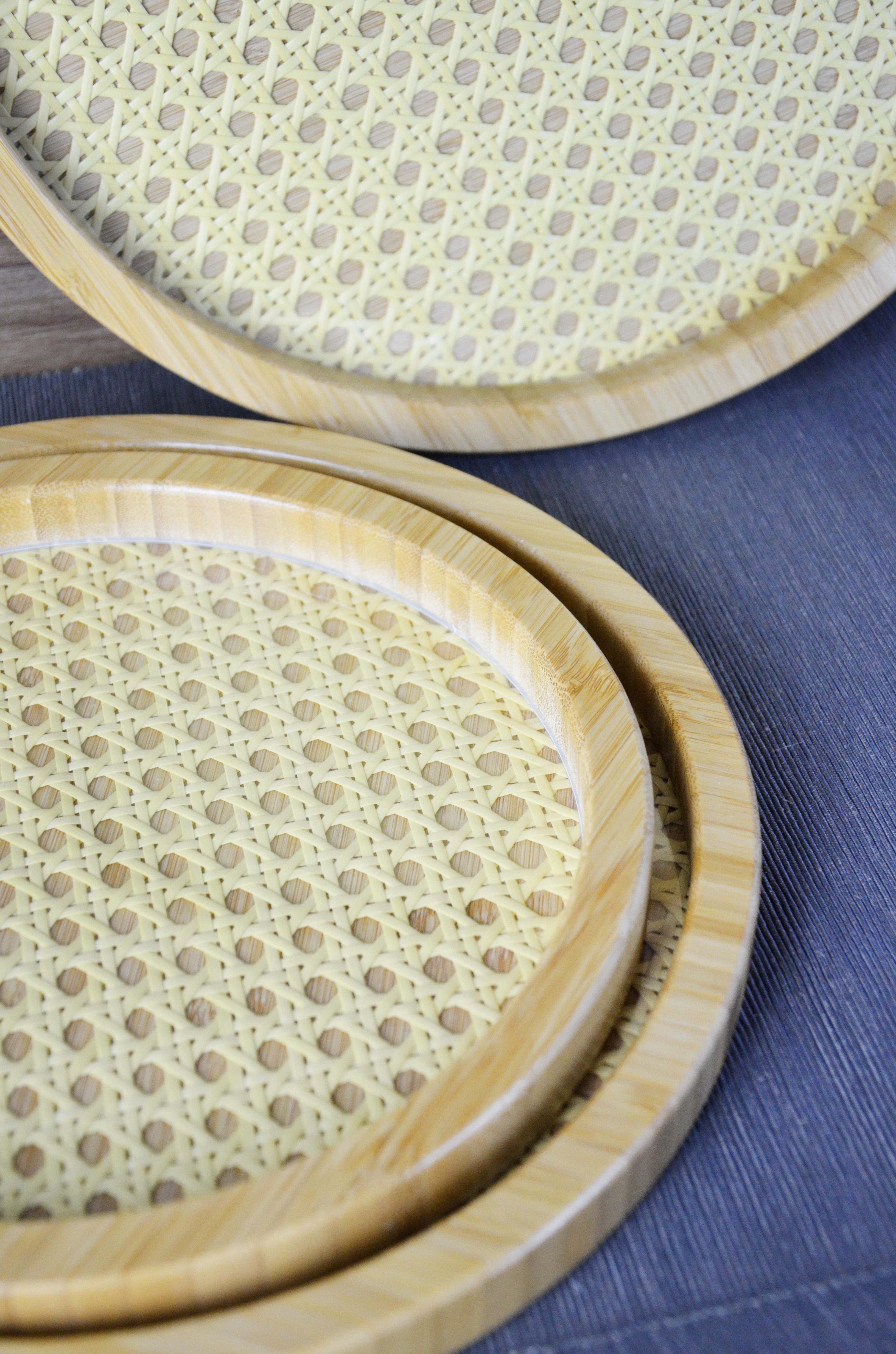 PAÇİ-BAMBU YUVARLAK 3'LÜ CAMLI TEPSİ