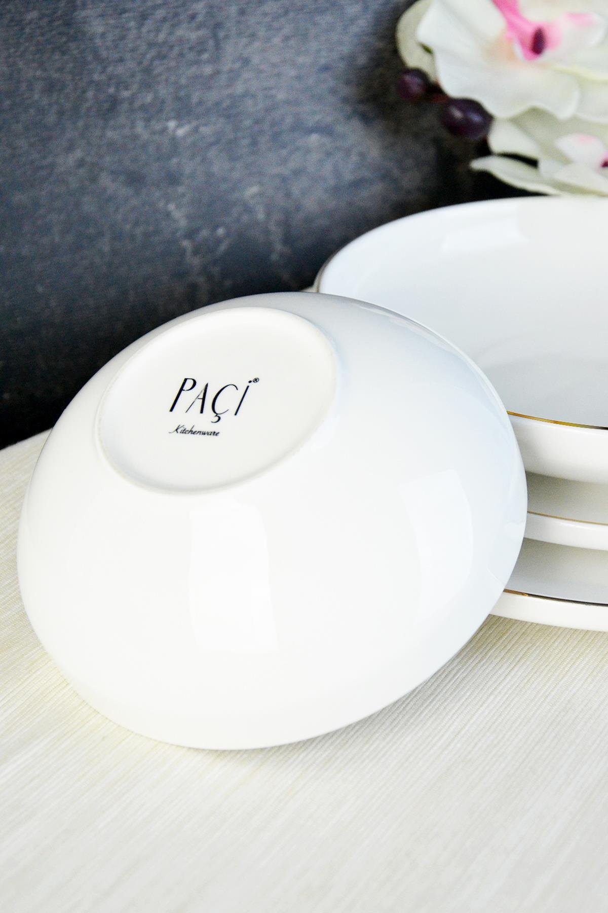 PAÇİ-CLODİA 24 PARÇA ALTIN YALDIZLI YEMEK TAKIMI