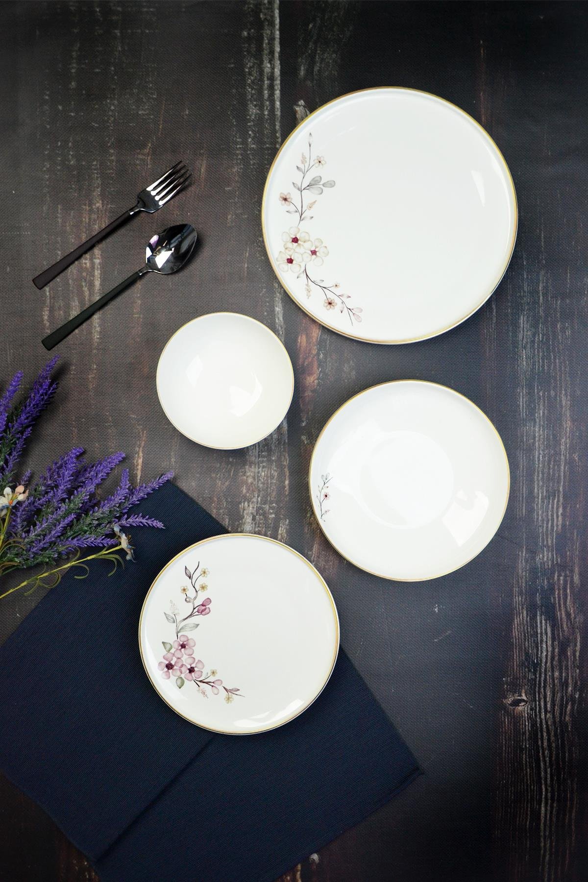 PAÇİ-CLODİA 24 PARÇA ÇİÇEKLİ YEMEK TAKIMI