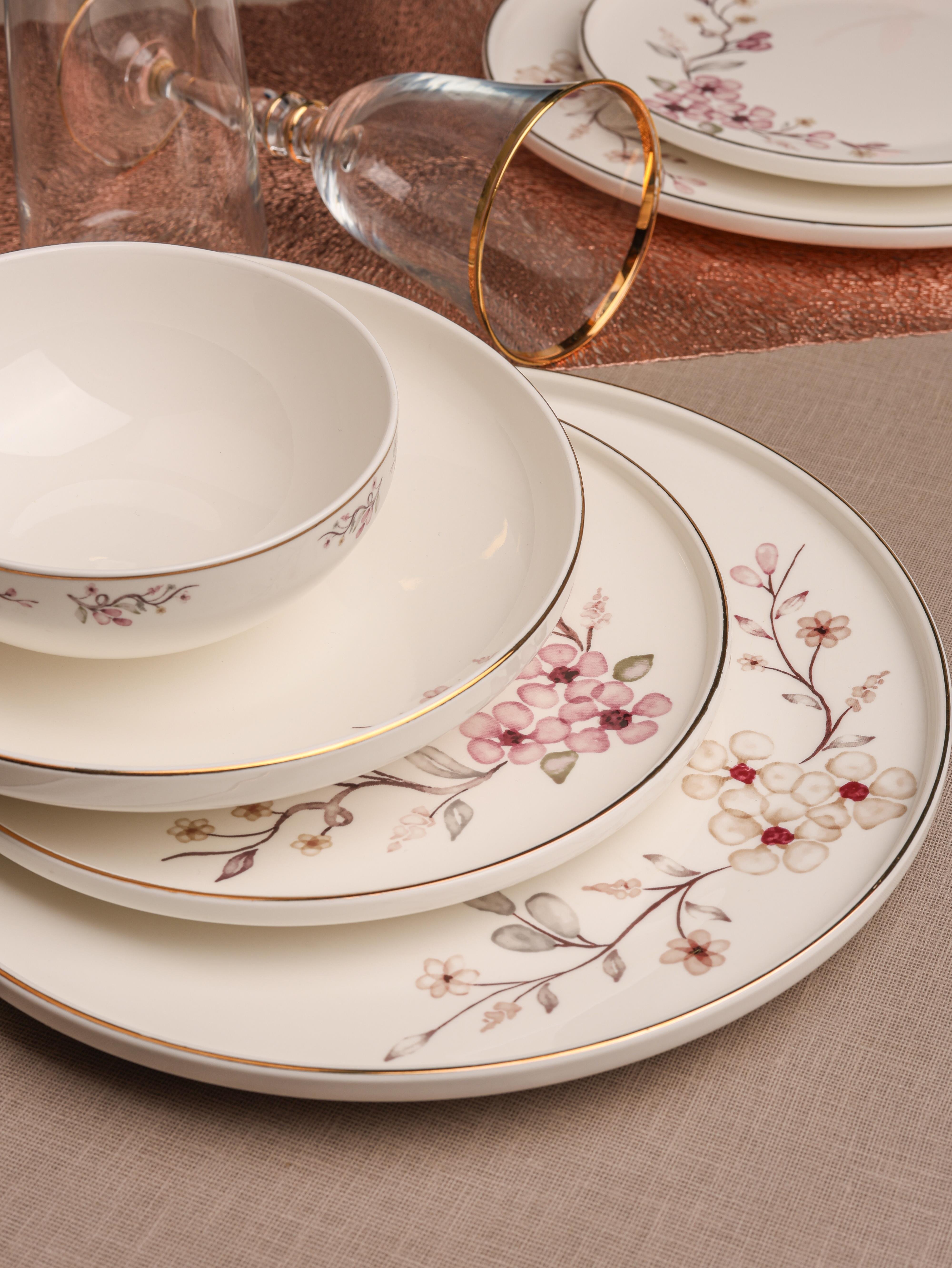 PAÇİ-CLODİA 24 PARÇA ÇİÇEKLİ YEMEK TAKIMI