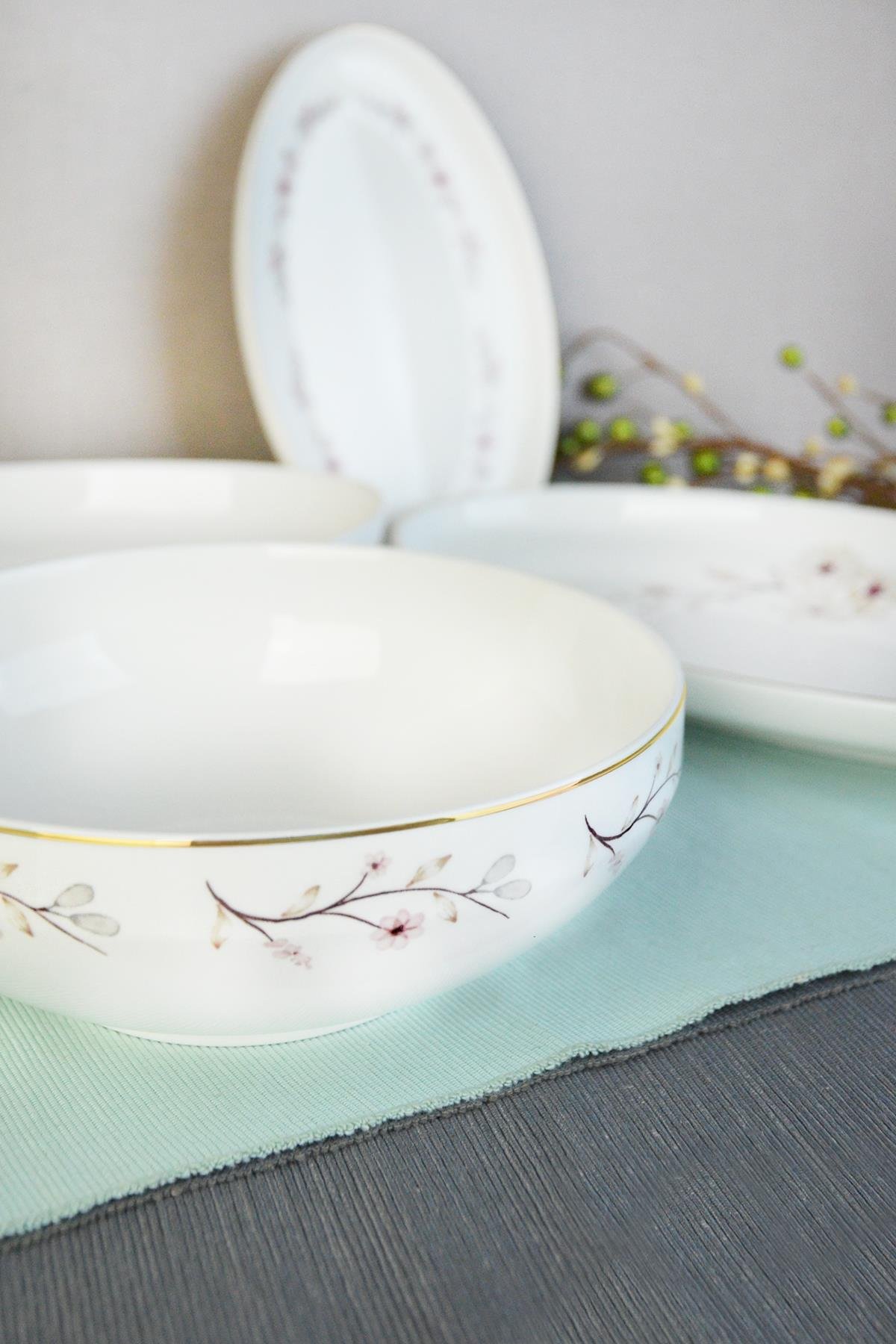 PAÇİ-CLODİA 55 PARÇA ÇİÇEKLİ YEMEK TAKIMI