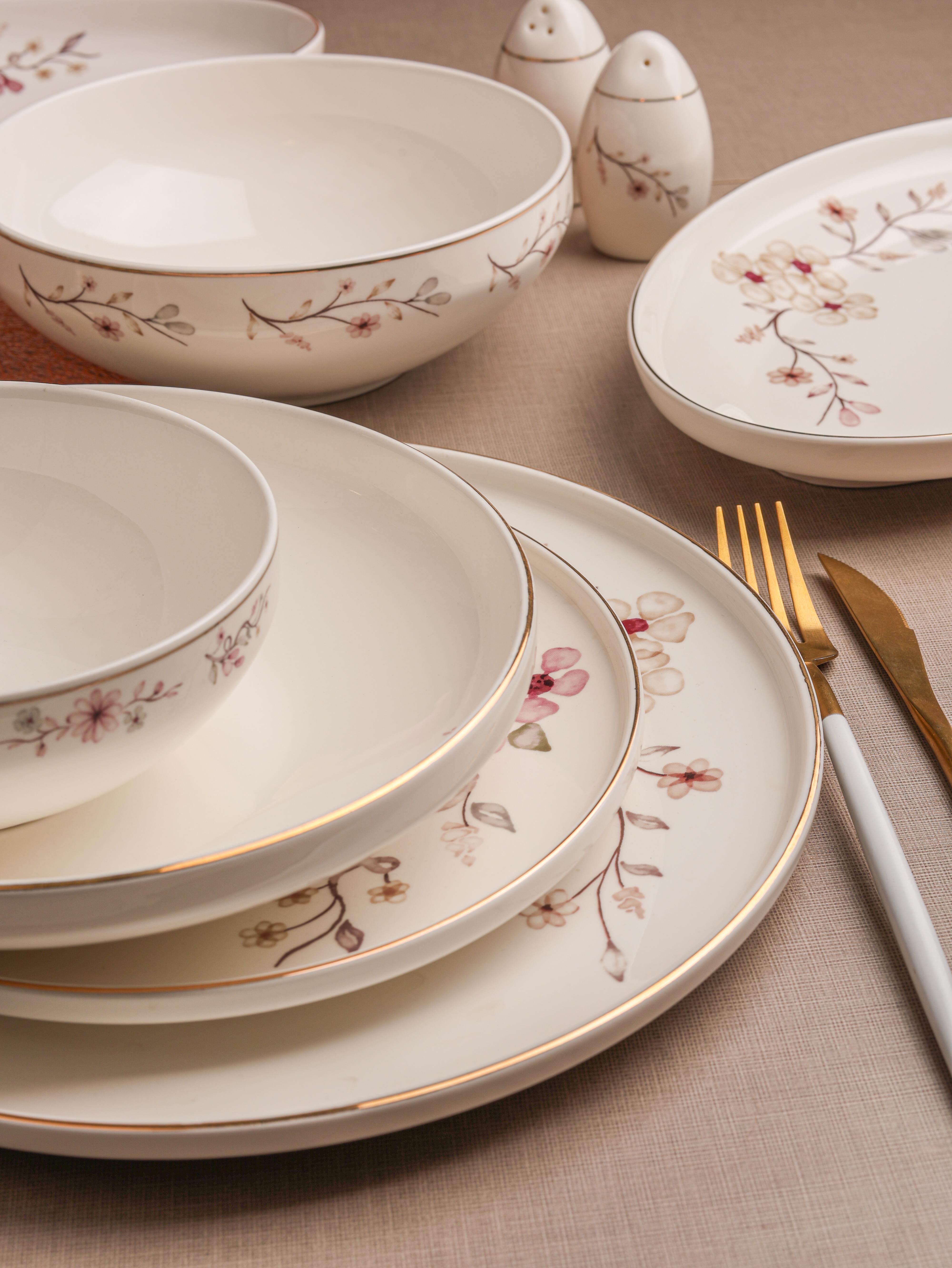 PAÇİ-CLODİA 55 PARÇA ÇİÇEKLİ YEMEK TAKIMI