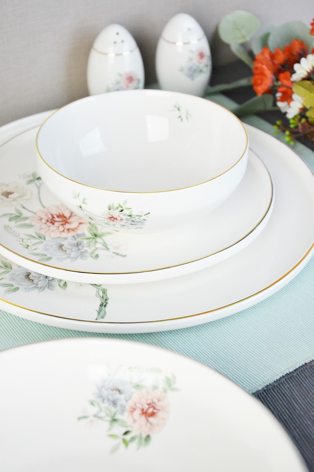 PAÇİ-CLODİA 55 PARÇA ÇİÇEKLİ YEMEK TAKIMI