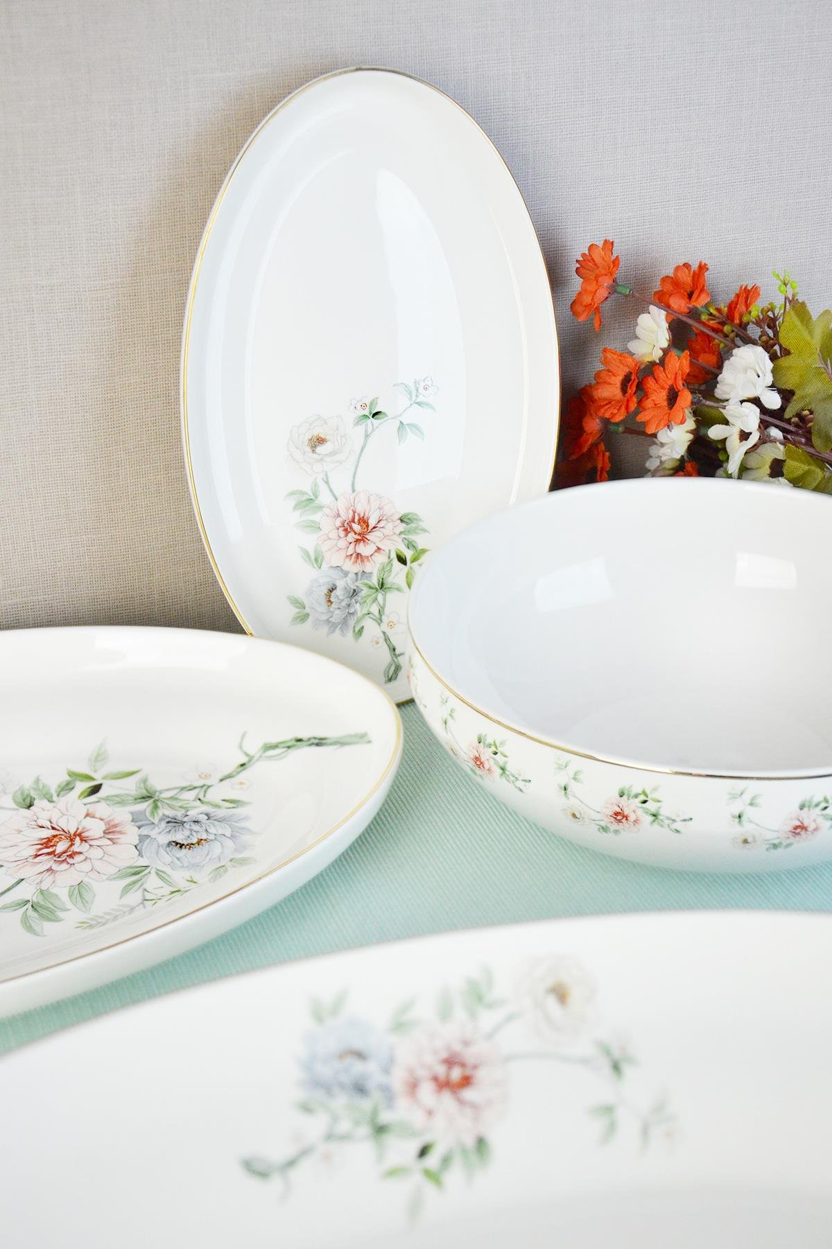 PAÇİ-CLODİA 55 PARÇA ÇİÇEKLİ YEMEK TAKIMI