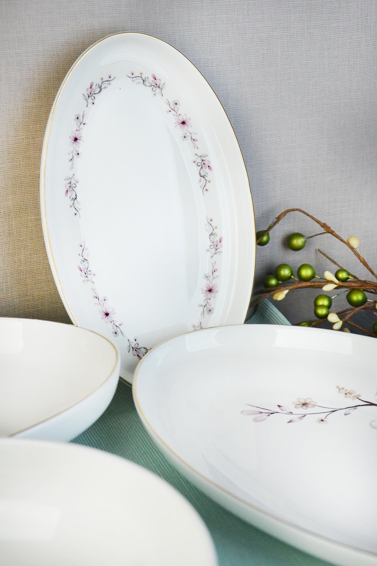 PAÇİ-CLODİA 55 PARÇA ÇİÇEKLİ YEMEK TAKIMI