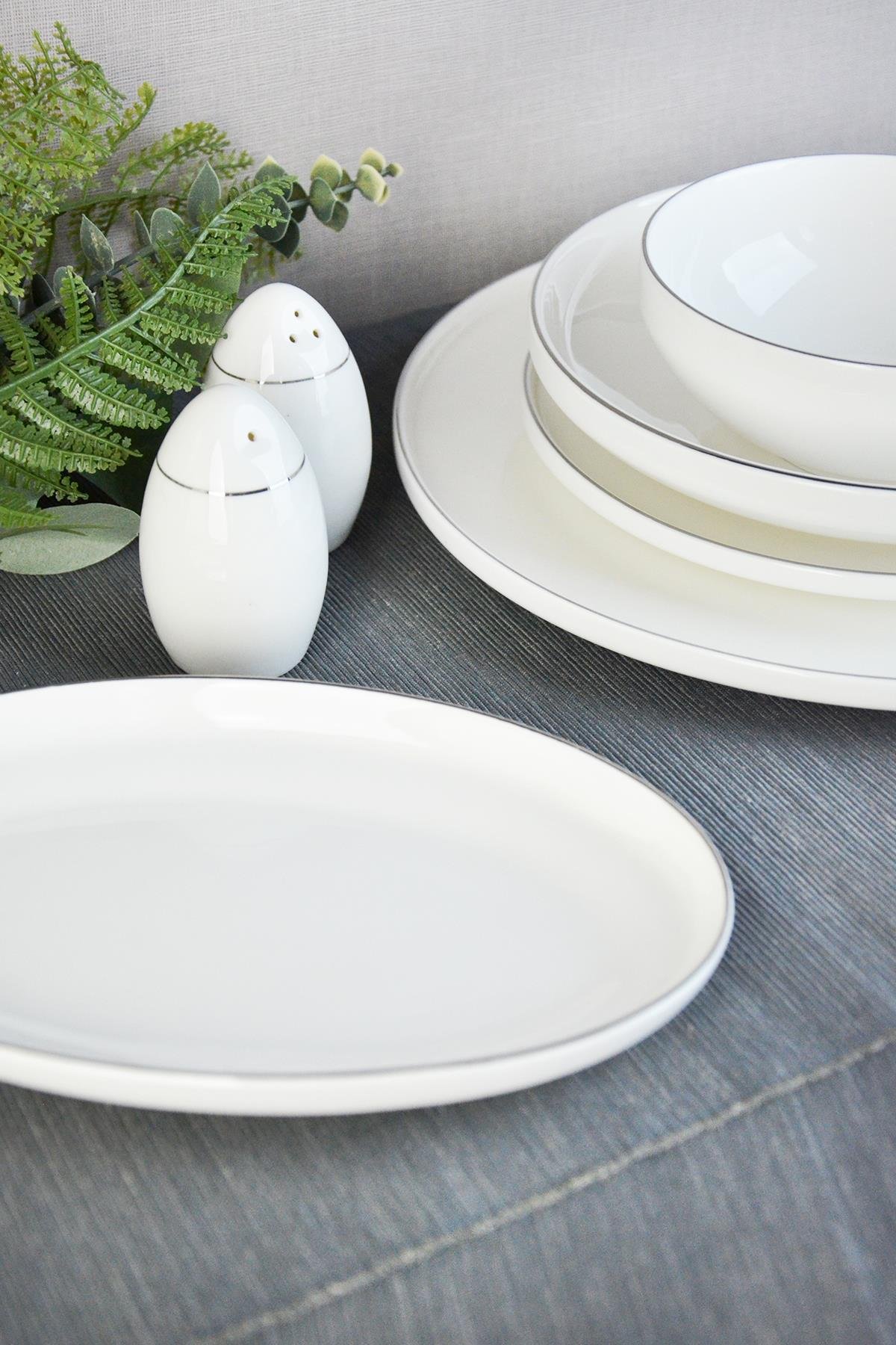 PAÇİ-CLODİA 55 PARÇA GÜMÜŞ YALDIZLI YEMEK TAKIMI