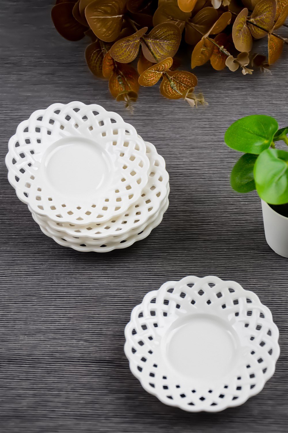 PAÇİ-DANTEL MOTİFLİ 72Lİ ÇAY TABAĞI