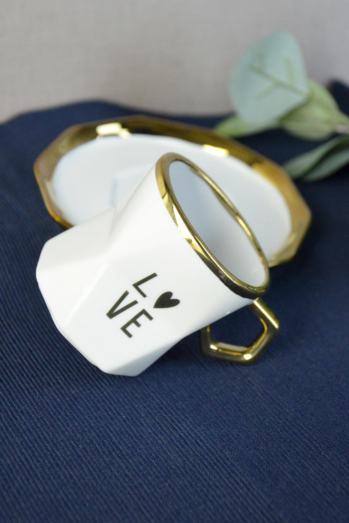 PAÇİ-DİANA BEYAZ YALDIZLI KAHVE FİNCANI