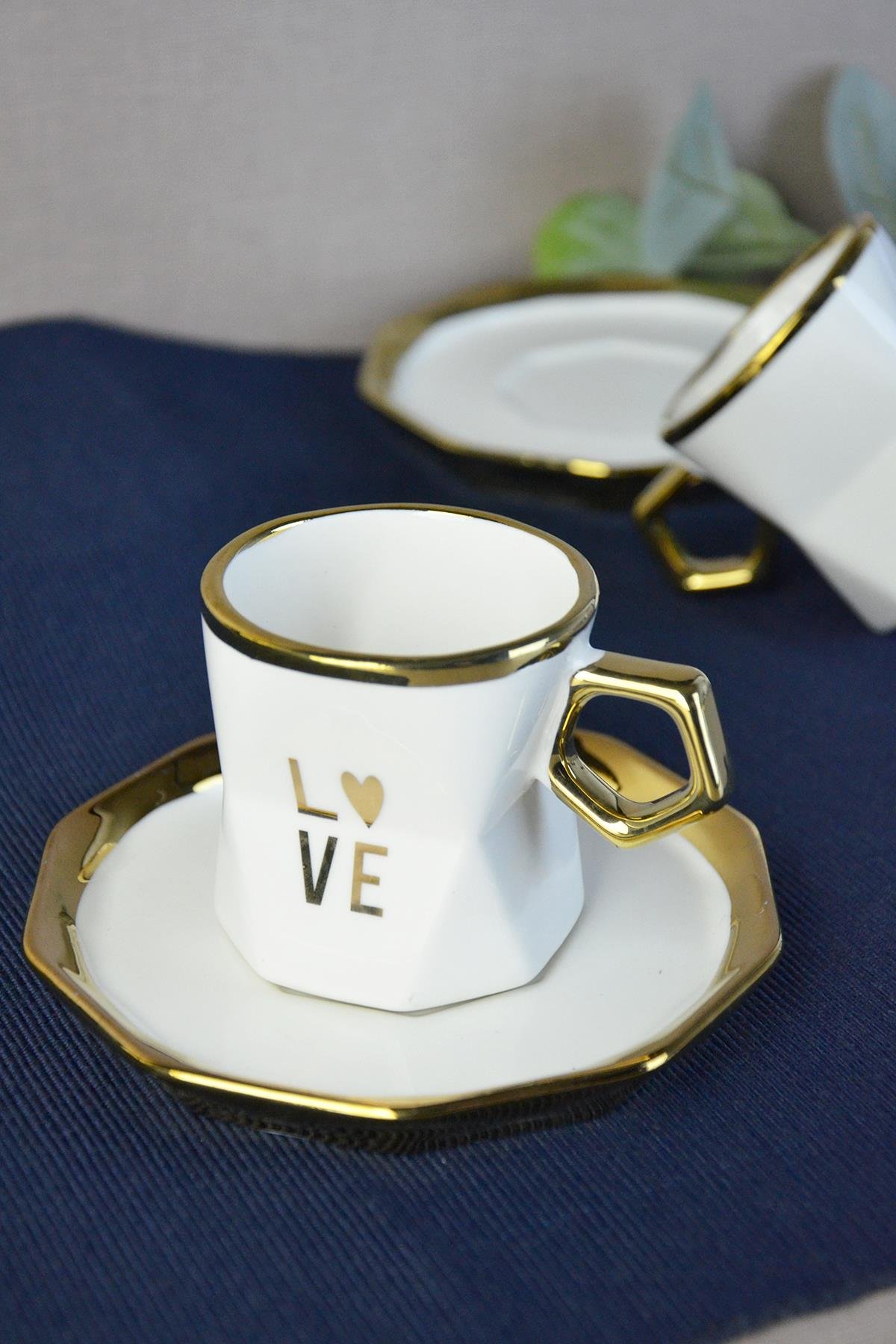 PAÇİ-DİANA BEYAZ YALDIZLI KAHVE FİNCANI