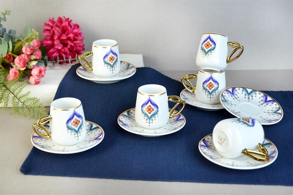 PAÇİ-ETHNIC PORSELEN 6'LI KAHVE FİNCANI