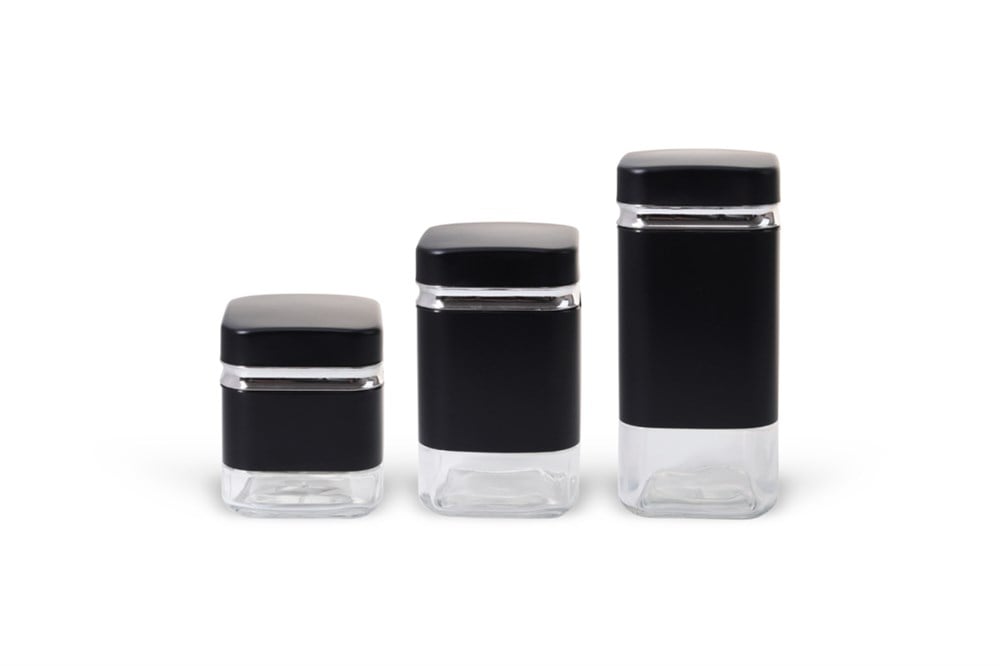 PAÇİ-FİONA 3 BOY SİYAH GÜMÜŞ KAVANOZ SETİ