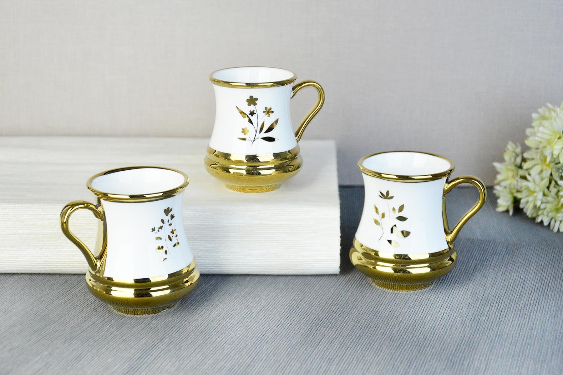 PAÇİ-FİORE PORSELEN YALDIZLI KUPA