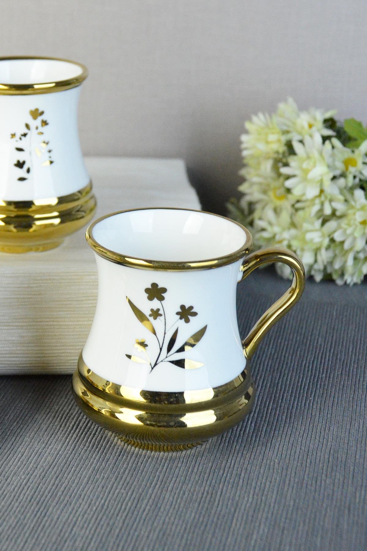 PAÇİ-FİORE PORSELEN YALDIZLI KUPA