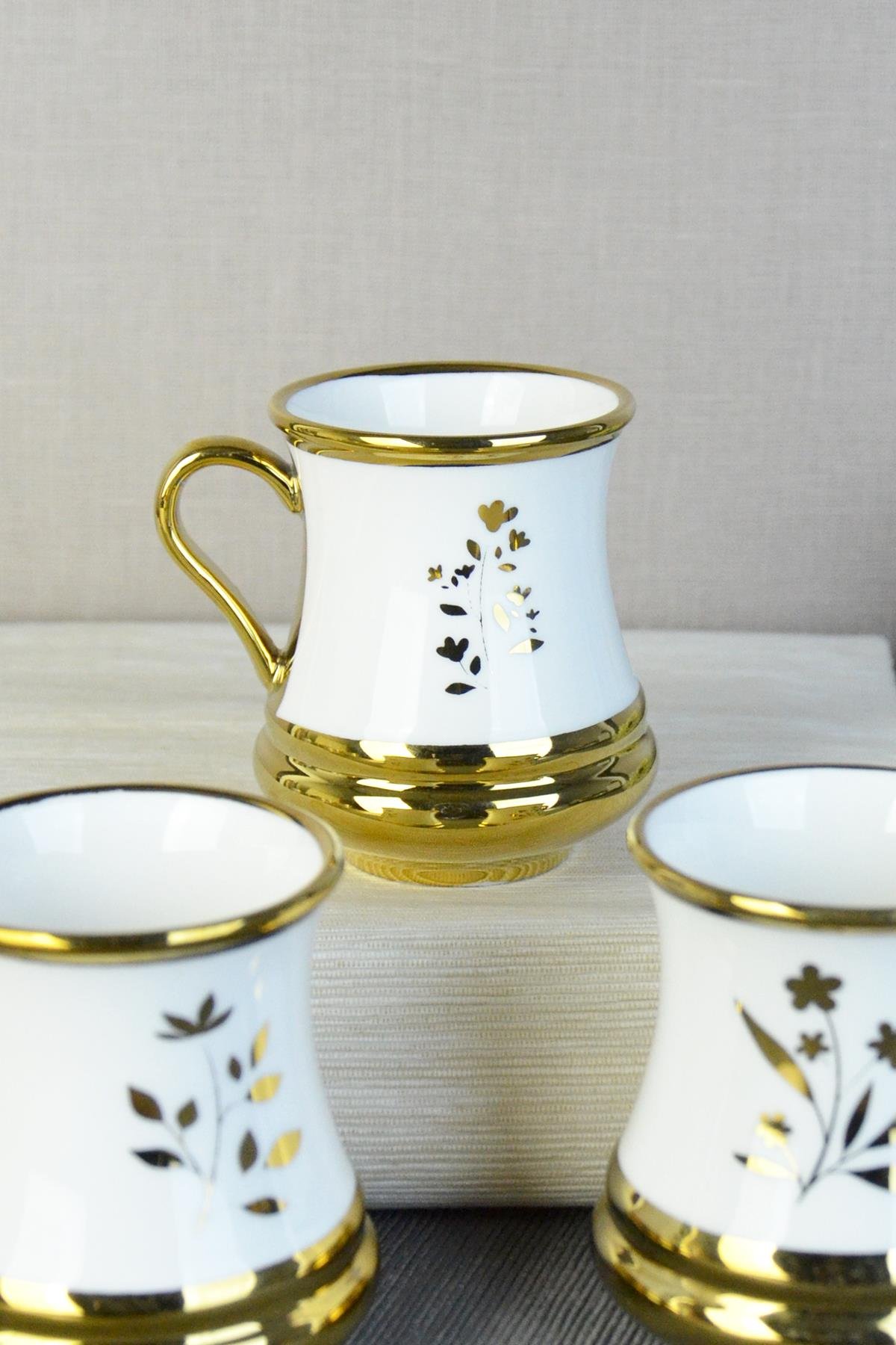 PAÇİ-FİORE PORSELEN YALDIZLI KUPA