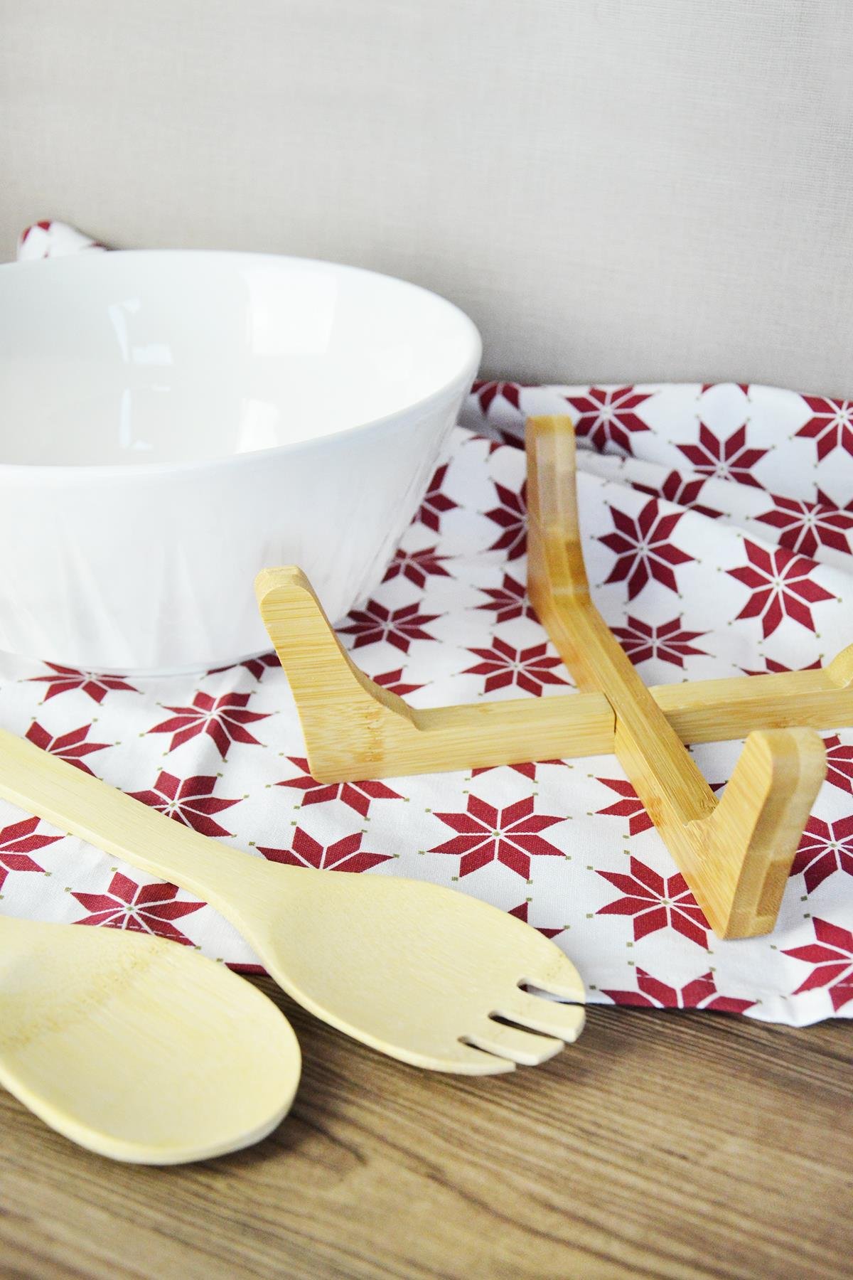 PAÇİ-FREDA BAMBULU PORSELEN KAŞIKLI SALATA KASESİ