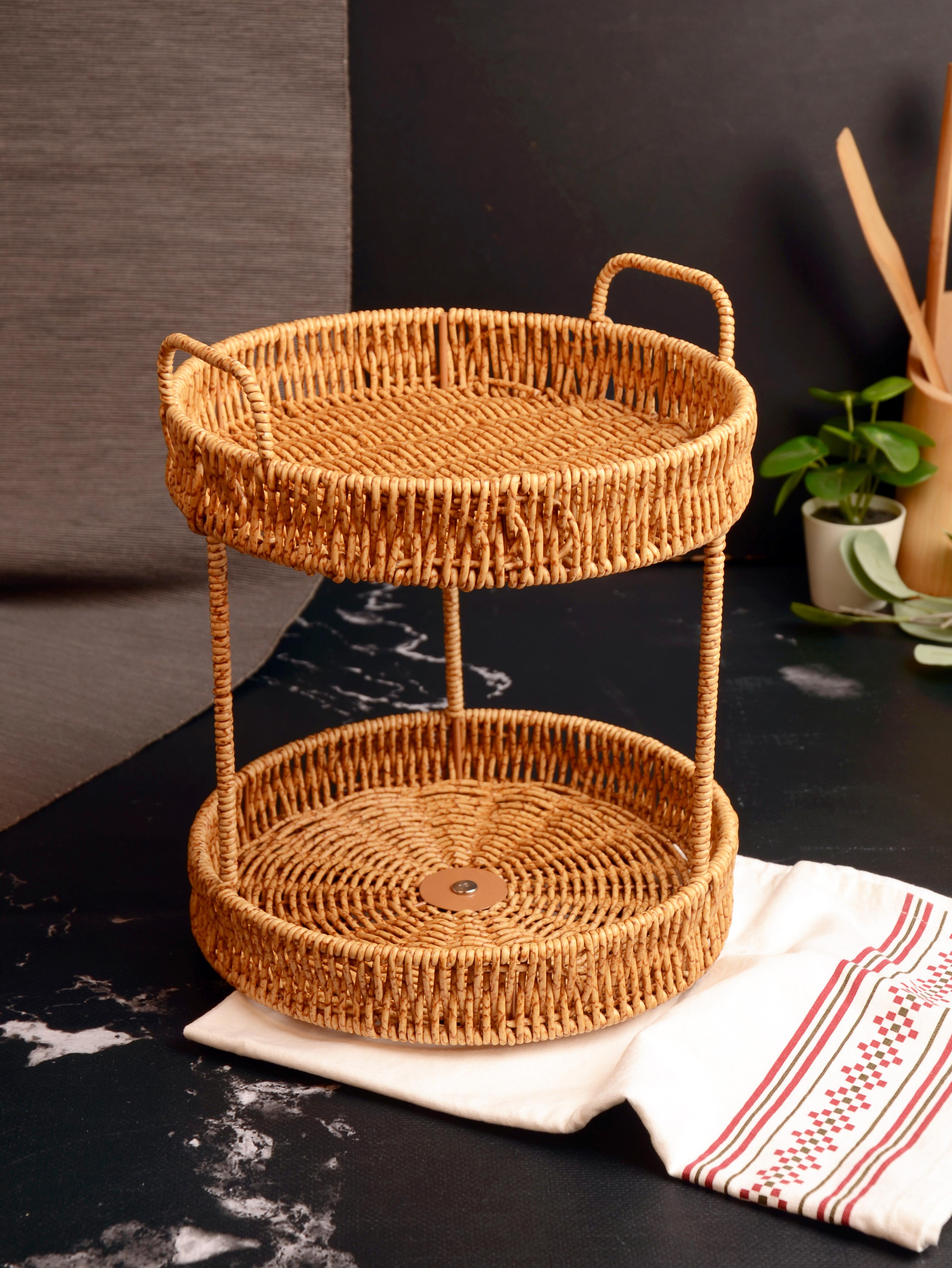 PAÇİ-HASIR 2 KATLI YUVARLAK MEYVELİK