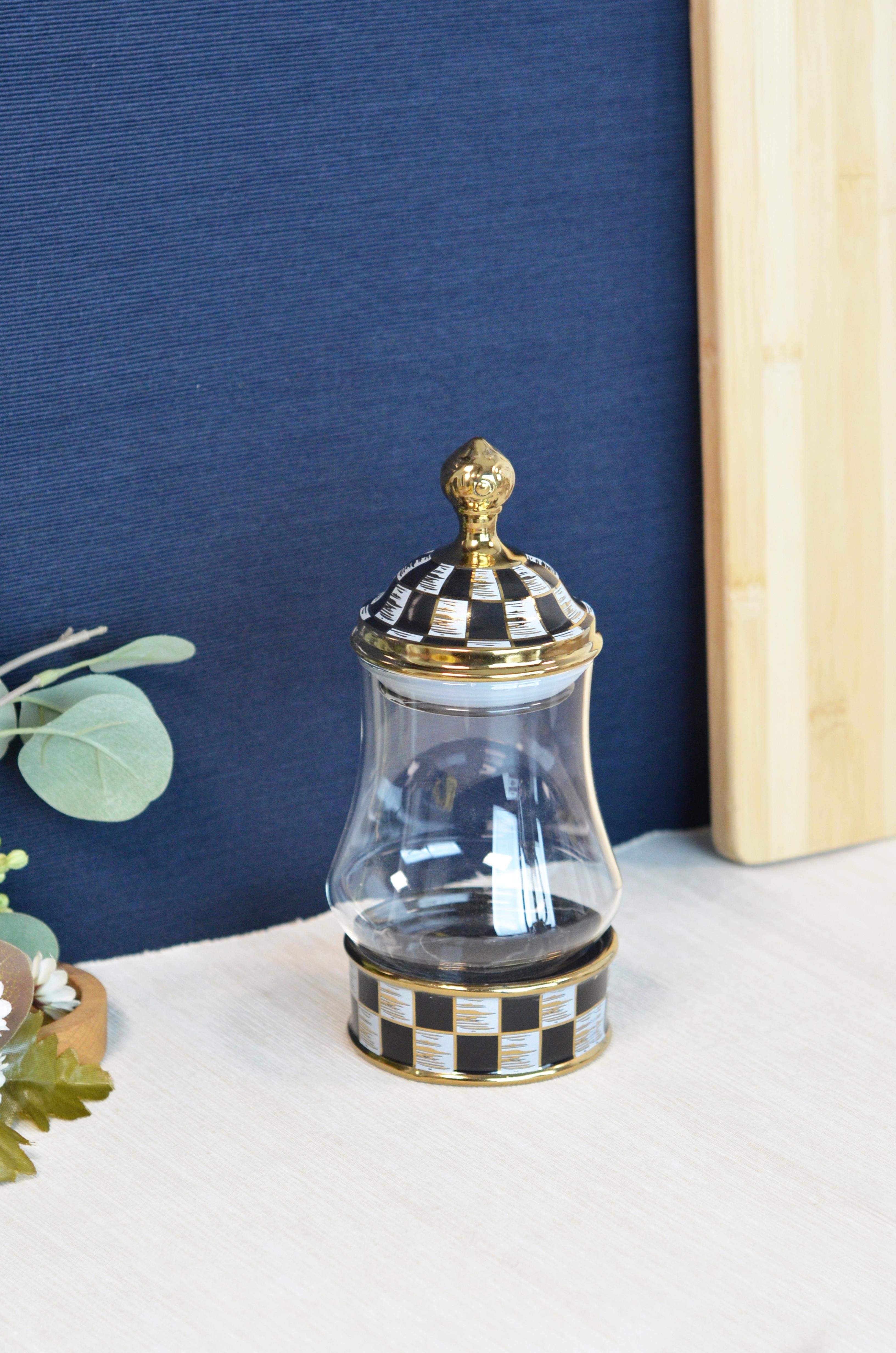 PAÇİ-LEO PORSELEN & CAM TEPELİ PARLAK DAMA KÜÇÜK KAVANOZ