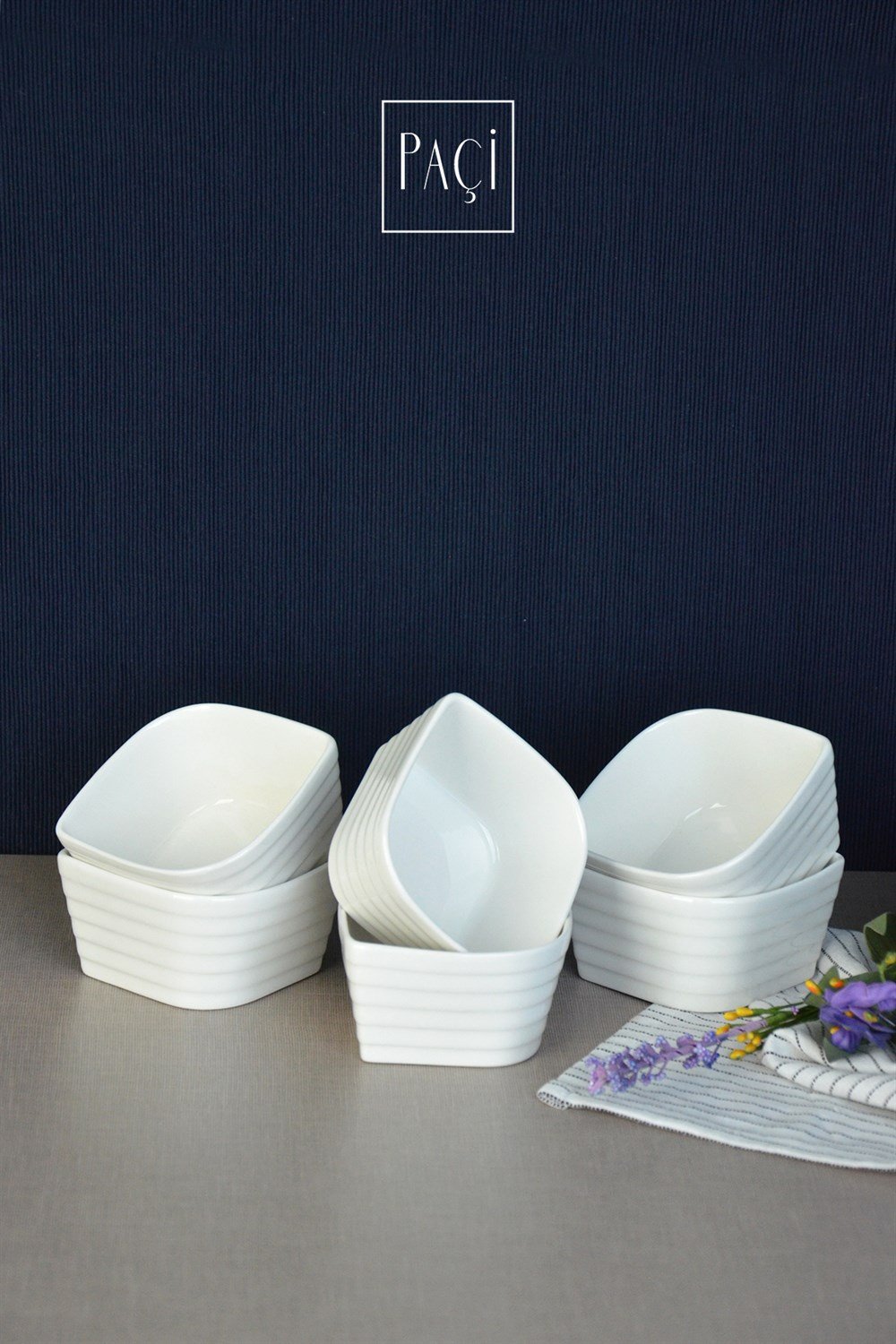 PAÇİ-LİLİAN BEYAZ 6LI 7.5CM KASE