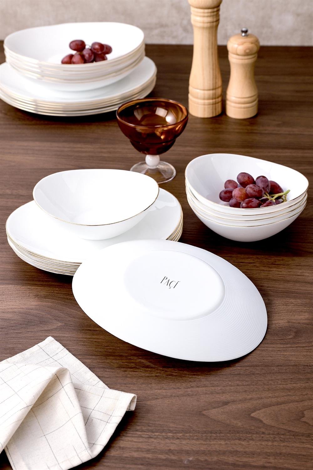 PAÇİ-LİNDA OPAL 24 PARÇA YALDIZLI YEMEK TAKIMI