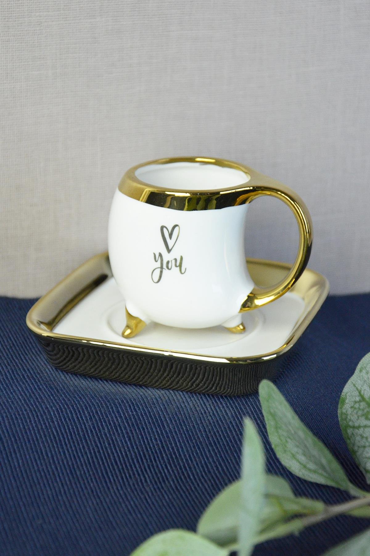 PAÇİ-LUCİA BEYAZ YALDIZLI KAHVE FİNCANI