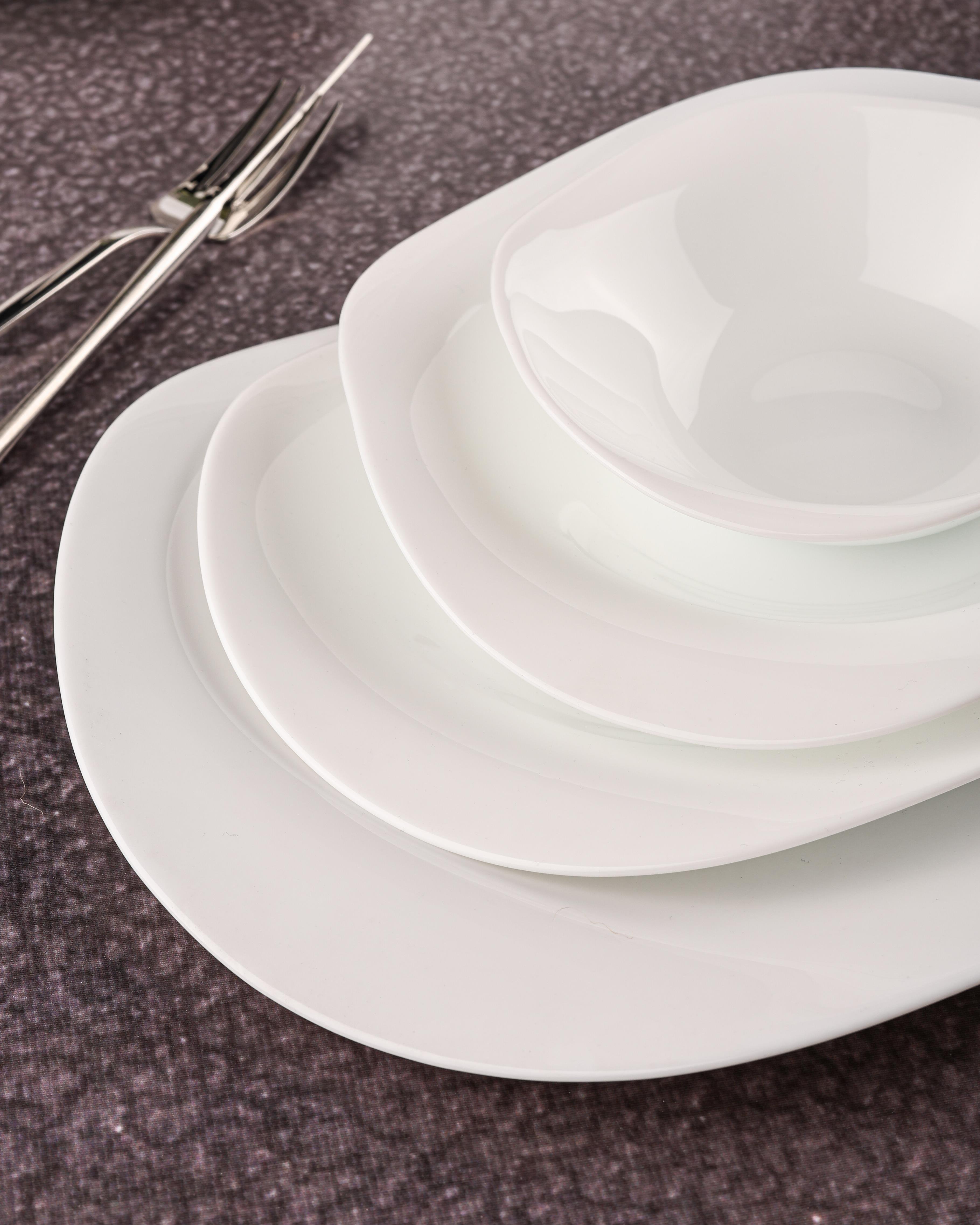 PAÇİ-LUMIERE OPAL 24 PARÇA DALGALI YEMEK TAKIMI