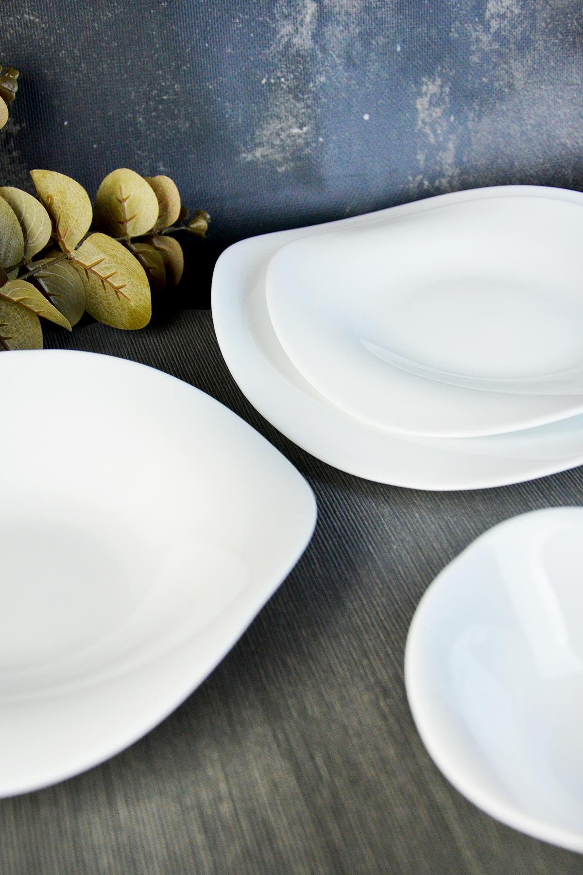 PAÇİ-LUMİERE OPAL 24 PARÇA DALGALI YEMEK TAKIMI