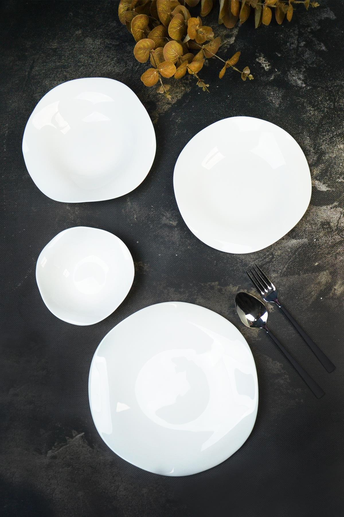 PAÇİ-LUMİERE OPAL 24 PARÇA DALGALI YEMEK TAKIMI